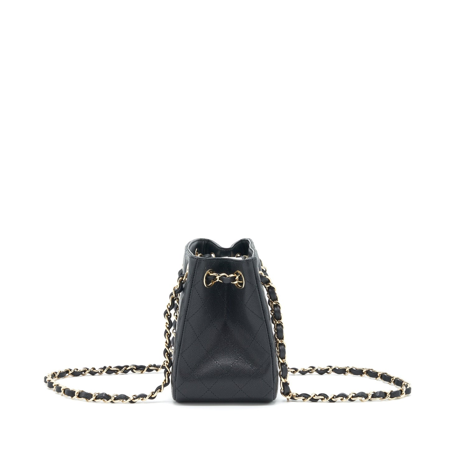 Chanel 22S Bucket Caviar LGHW Microchip Black Bucket Bag