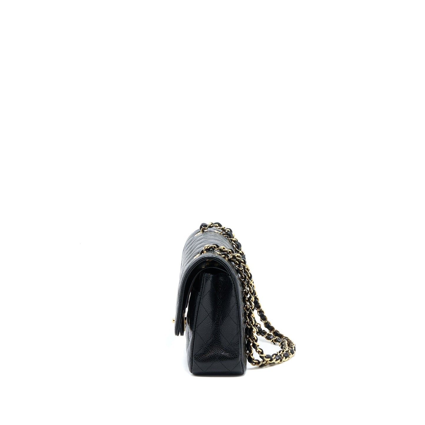Chanel Classic Double Flap Caviar GHW Microchip Black Shoulder Bag Microchip 3