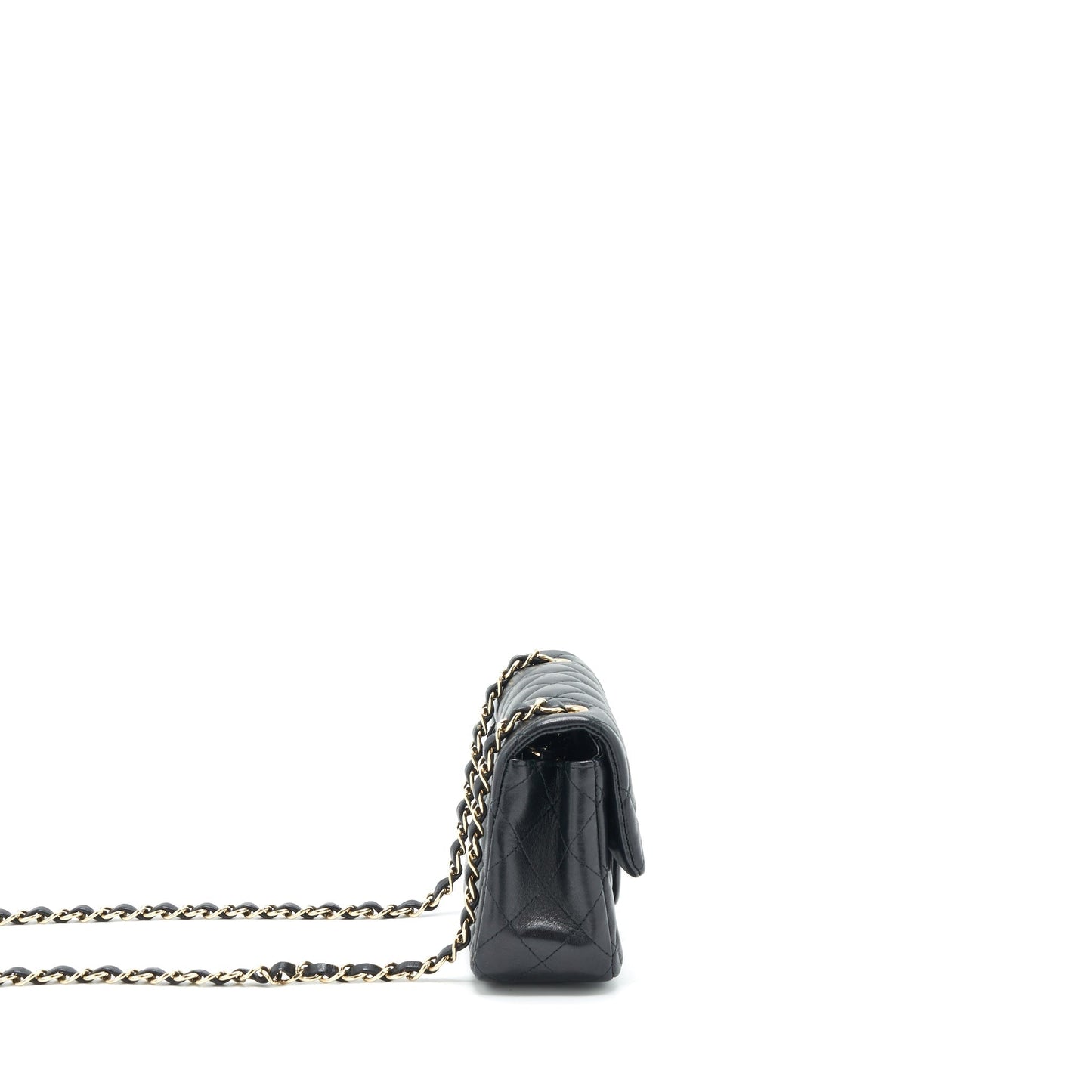 Chanel Rectangular Flap Lambskin GHW Black Shoulder Bag