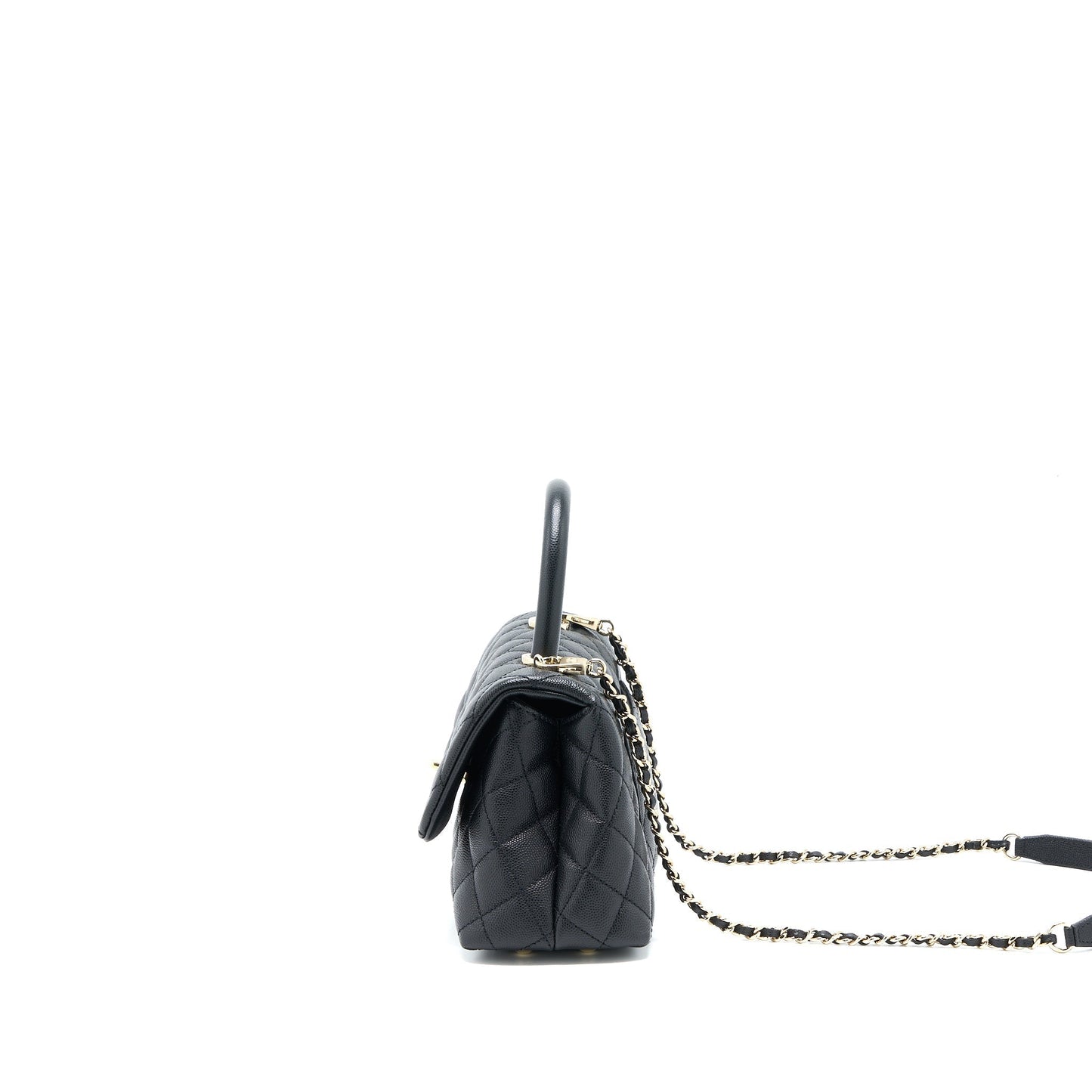 Chanel Coco Handle Caviar LGHW Black Small Handbag