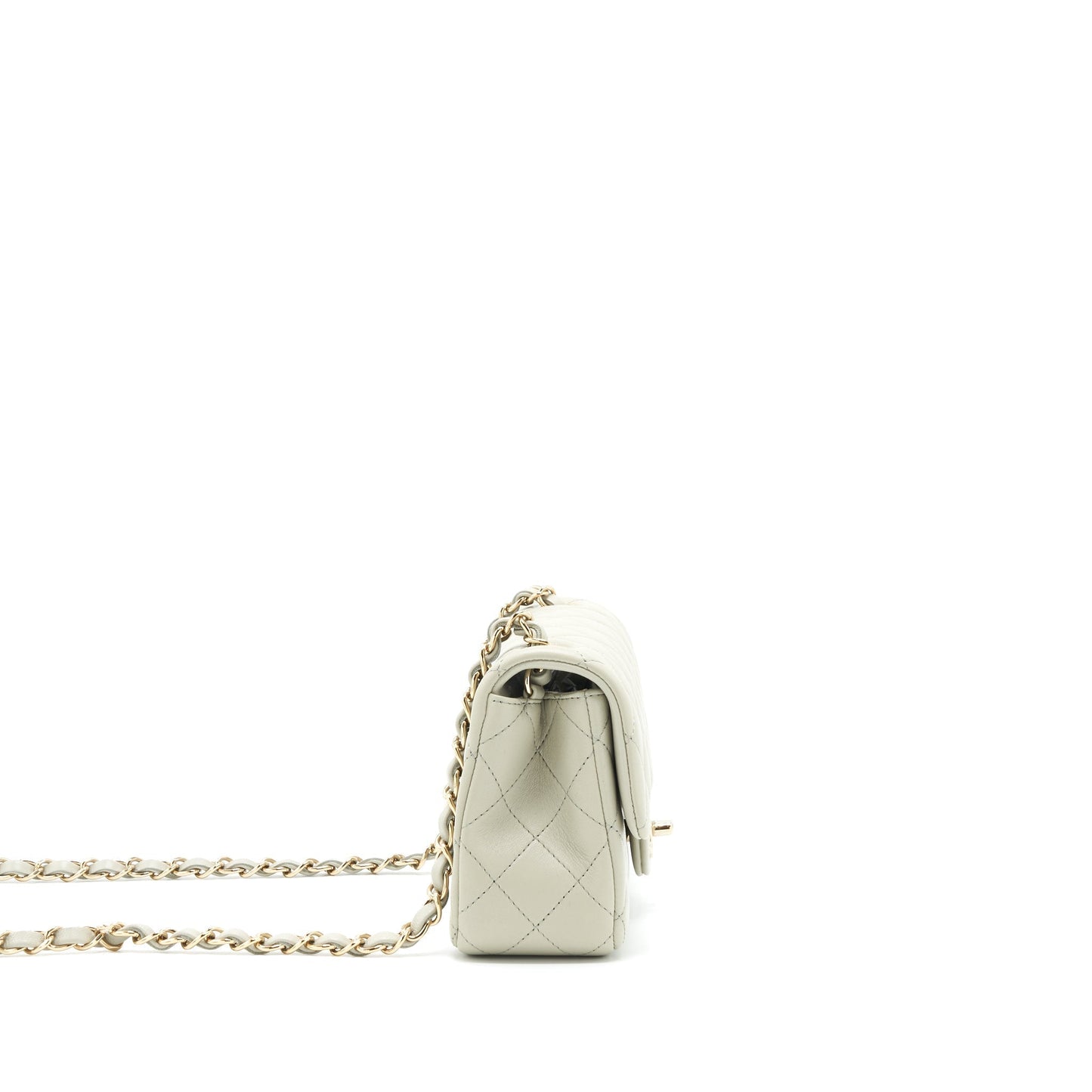Chanel rectangular flap Lambskin Light LGHW microchip Grey Shoulder Bag