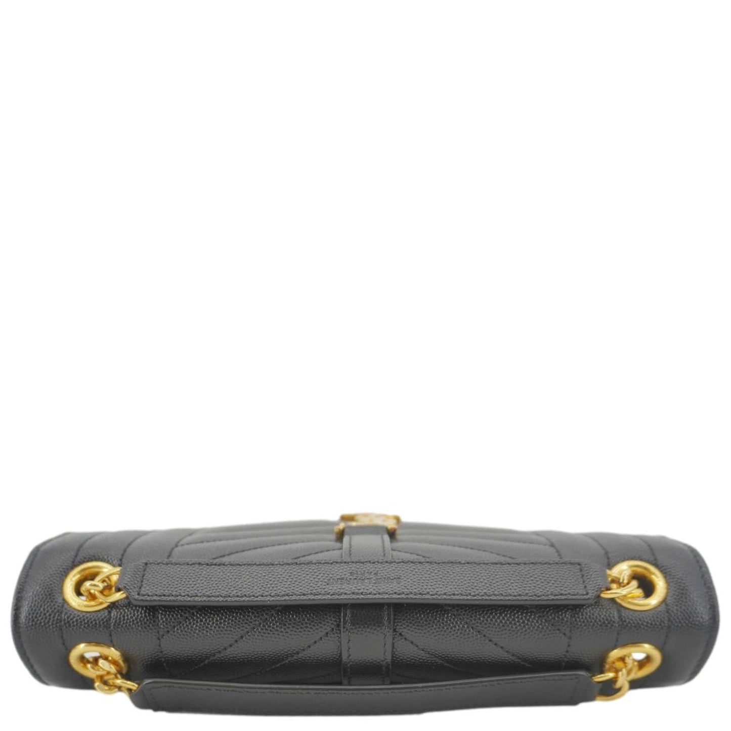 YSL Saint Laurent Yves Envelope Grain De Poudre Shoulder Bag Leather Black Medium Envelope Medium 5