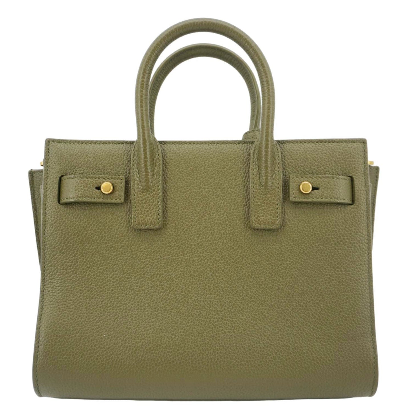 YSL Saint Laurent Yves Sac De Jour Shoulder Bag Olive Leather Green