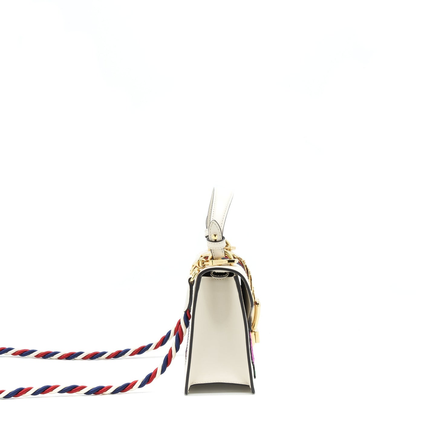 Gucci Sylvie Embroidered Bag White Travel Bag