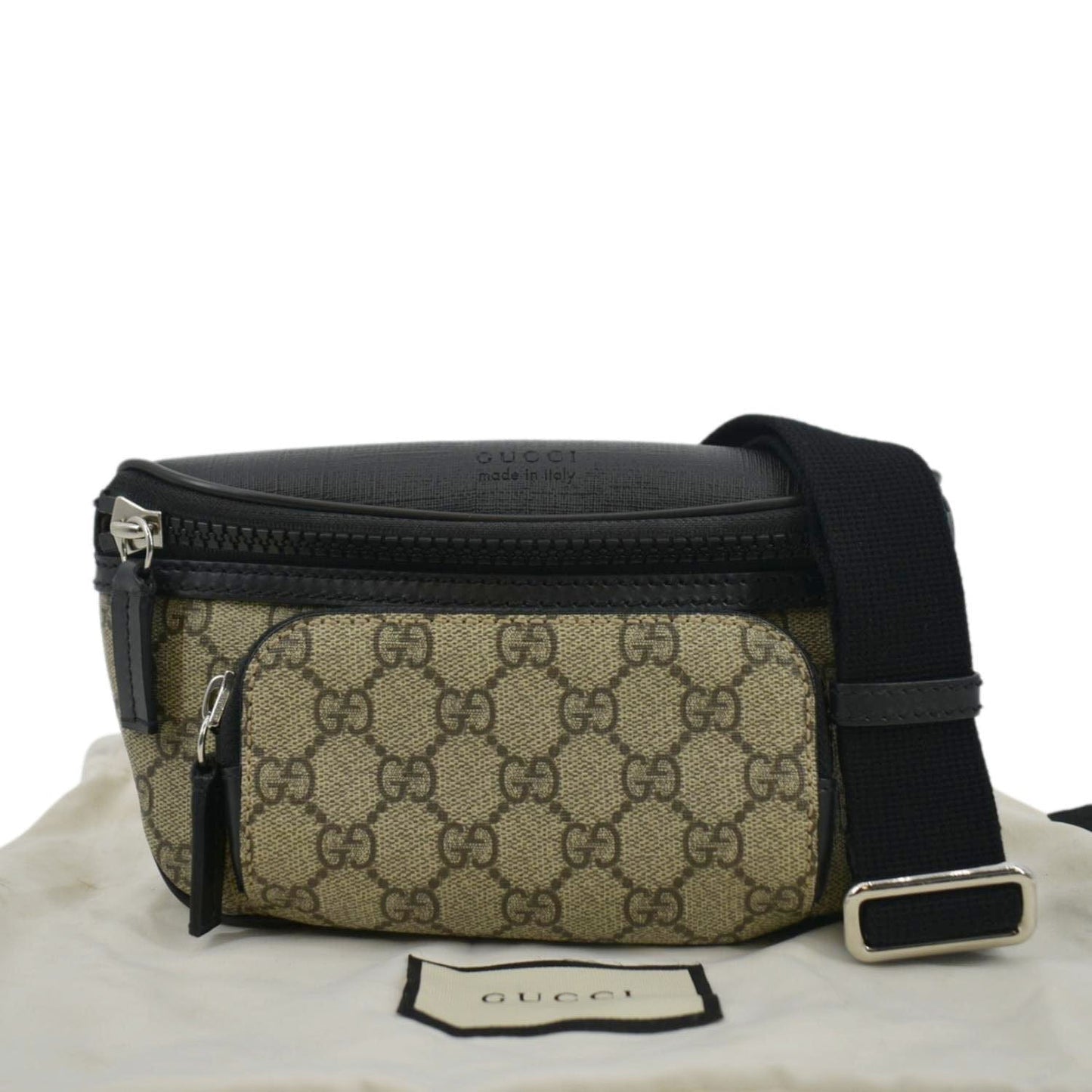Gucci Supreme Belt Bag Canvas Black Accessory