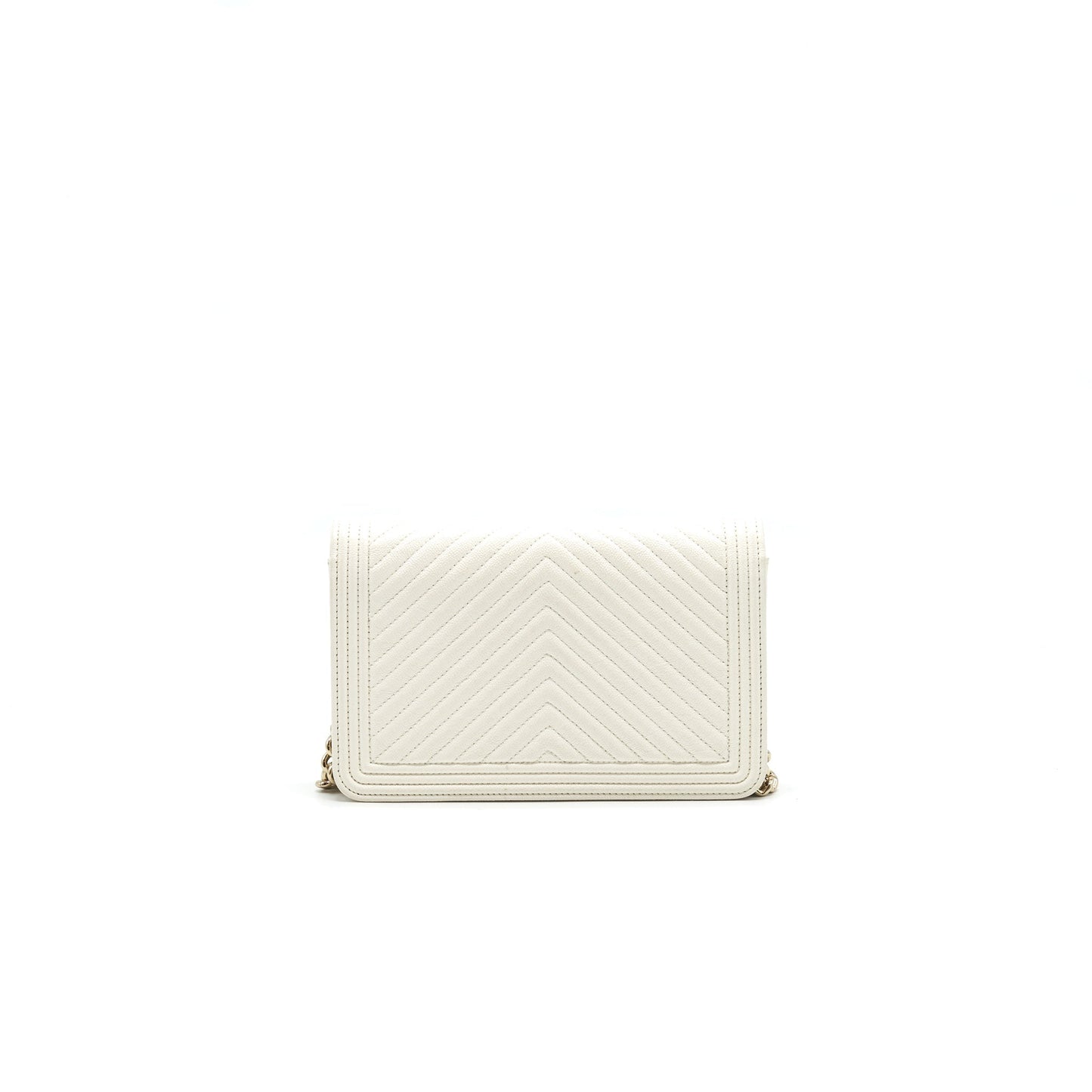 Chanel Chevron Caviar on LGHW Ivory Wallet Case