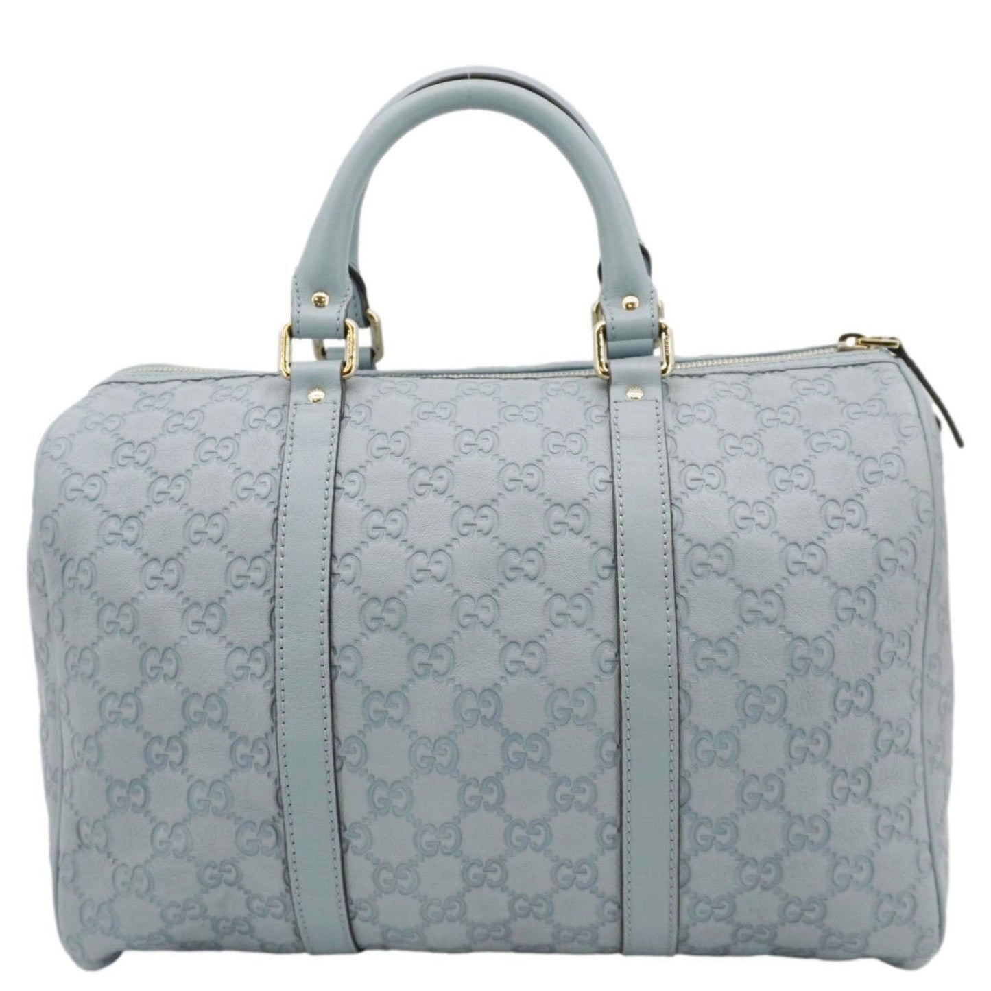 Gucci Joy Boston Bag Light Leather Blue Travel Bag
