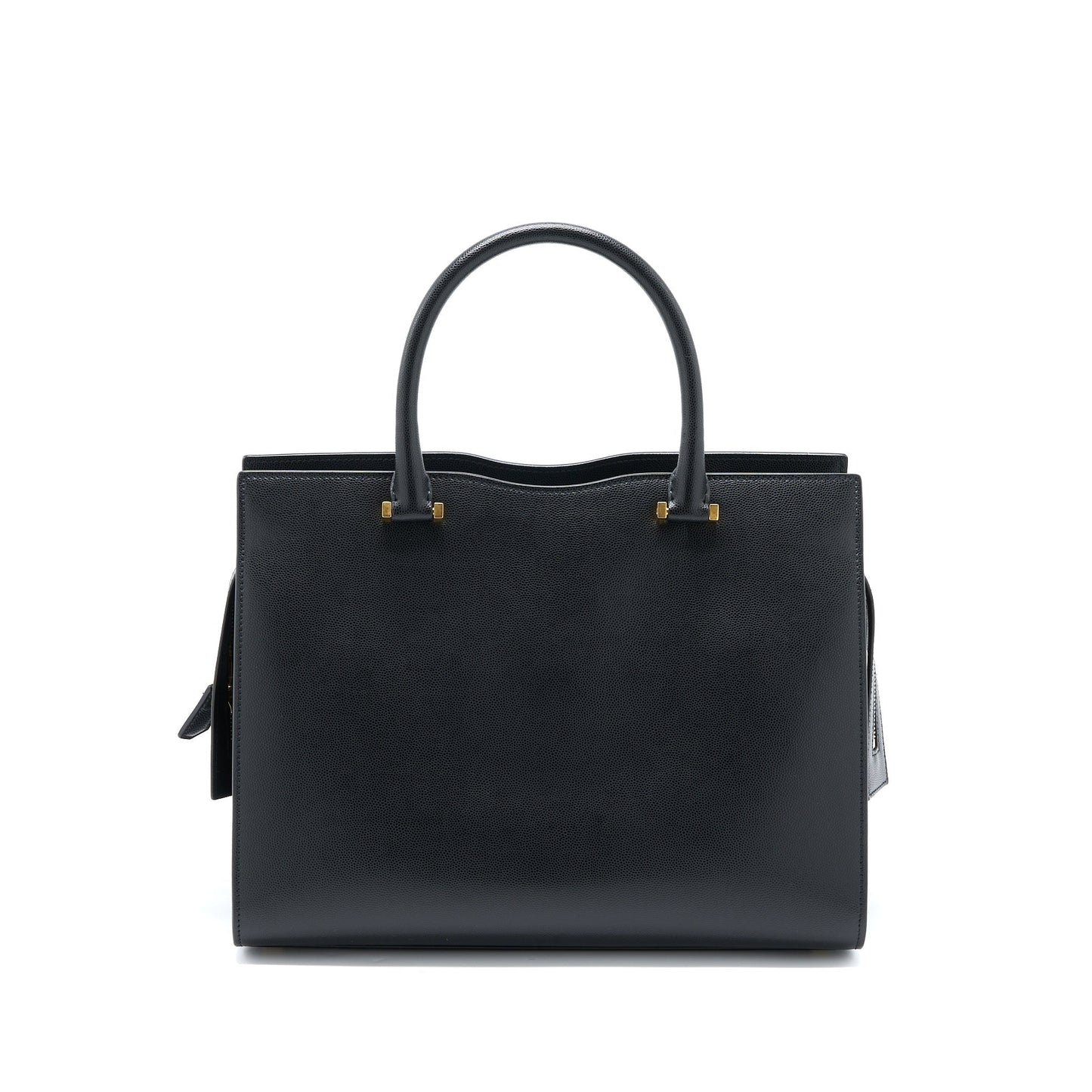 YSL Saint Laurent Uptown Tote Purse Calfskin Black Medium Tote Bag