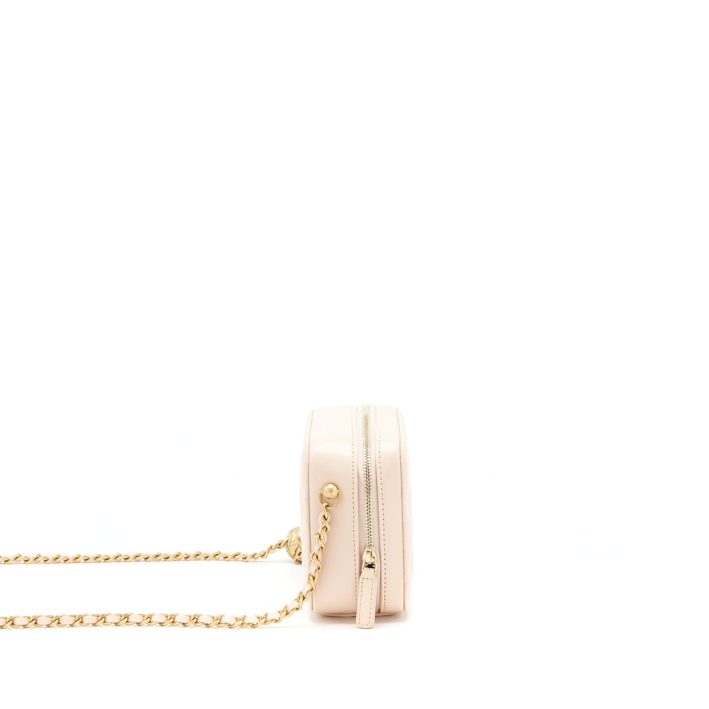 Chanel Pearl Crush camera Lambskin light GHW Beige Mini Bag