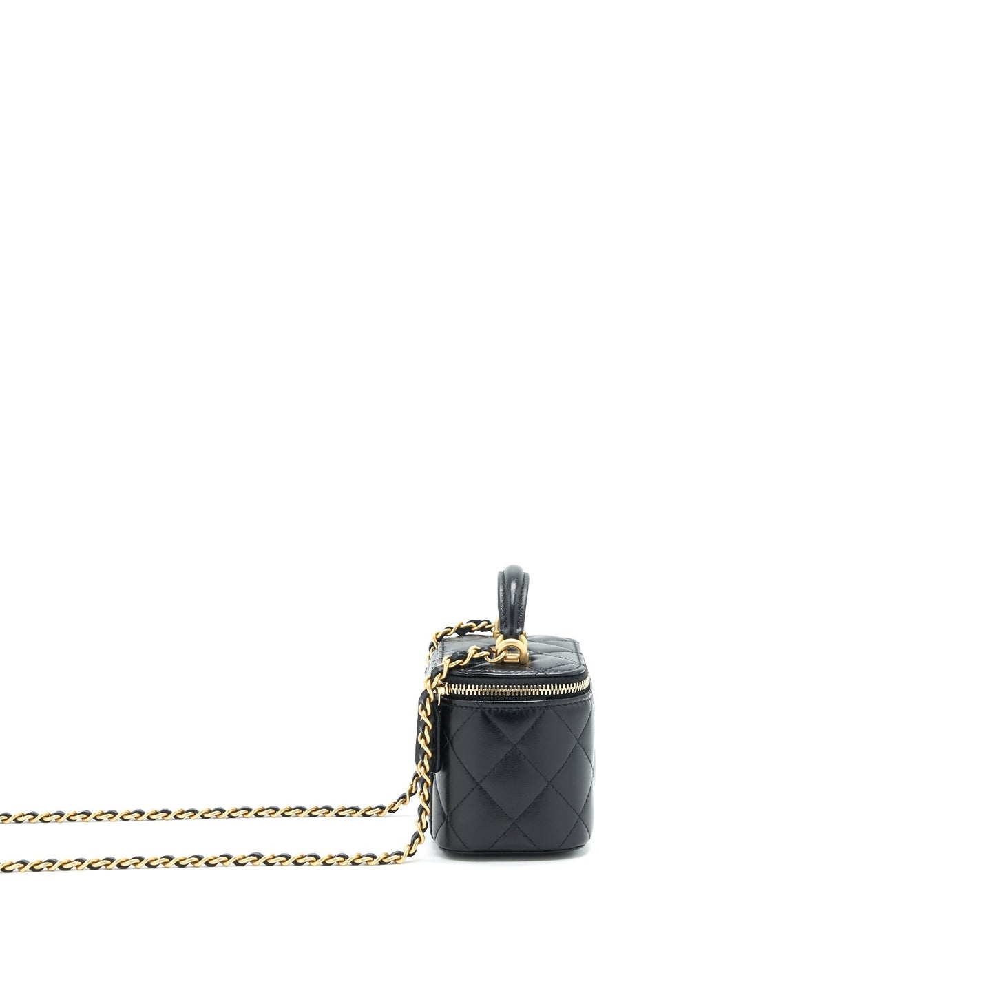 Chanel Handle Vanity Lambskin GHW Black Small Handbag