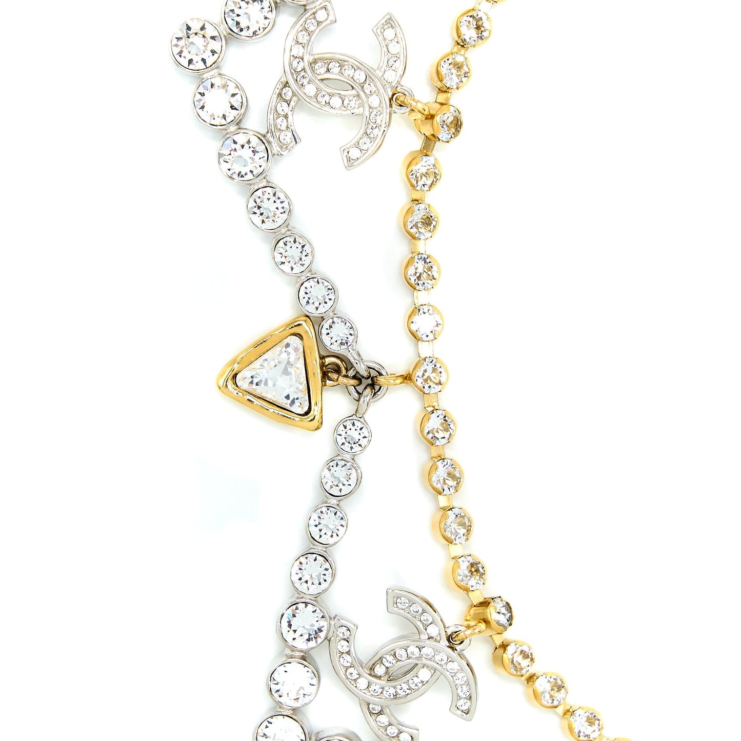 Chanel Crystal CC Choker Tone Gold Handbag