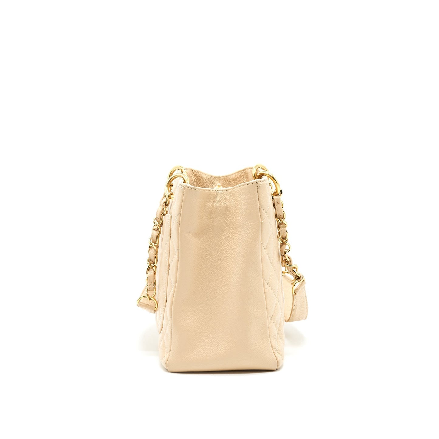 Chanel CAVIAR GRAND SHOPPING GST GHW Beige Tote Bag