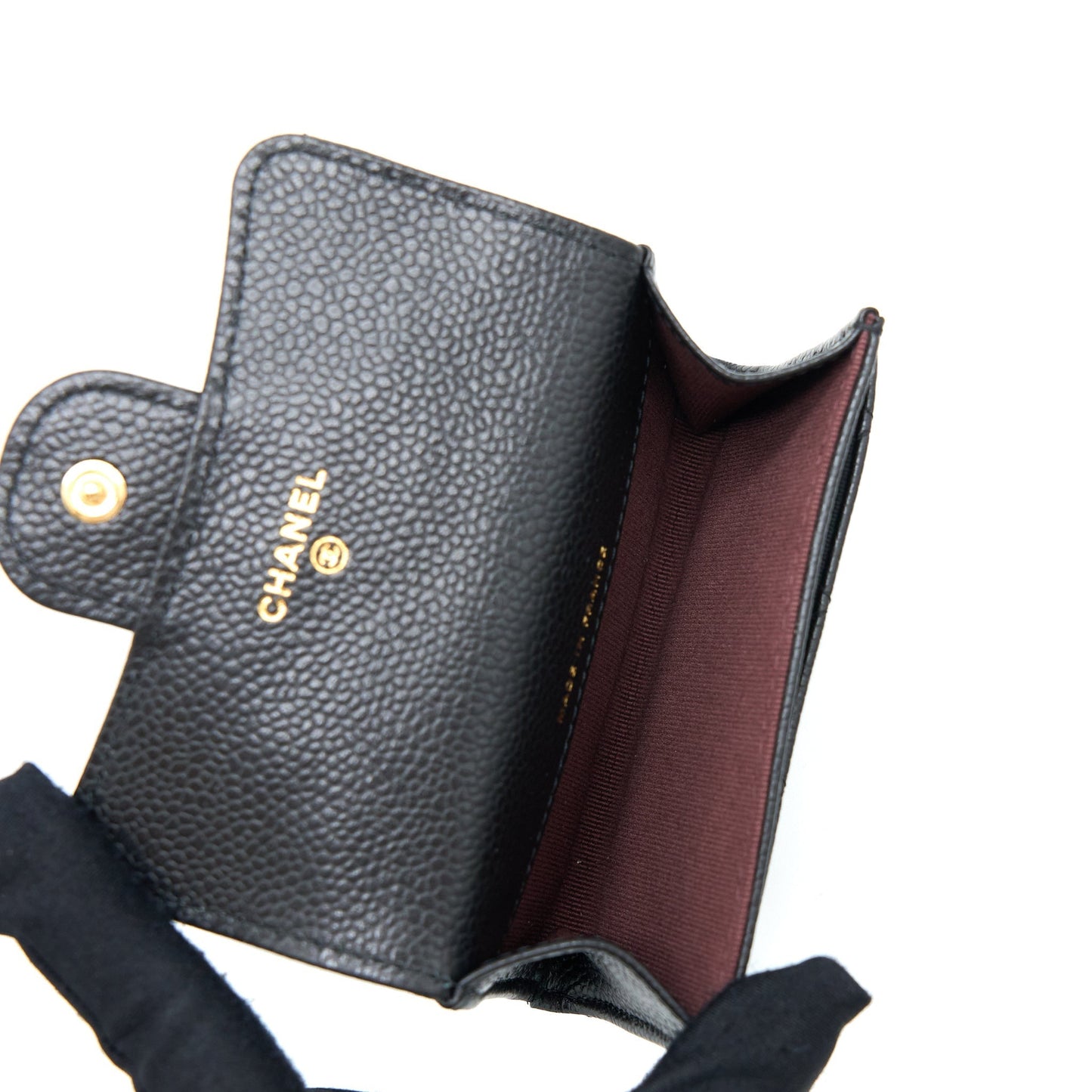 Chanel Classic Flap Card Holder Caviar GHW Black Wallet Case Ghw 2
