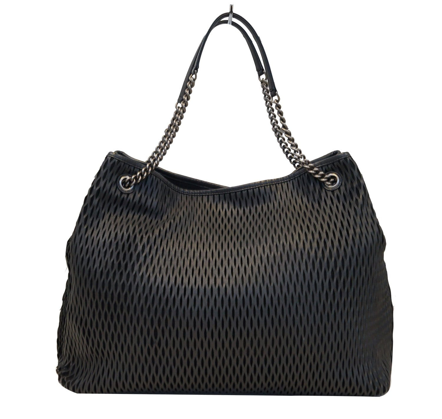 Chanel Laser Cut Perforated CC Calfskin Black Travel Bag