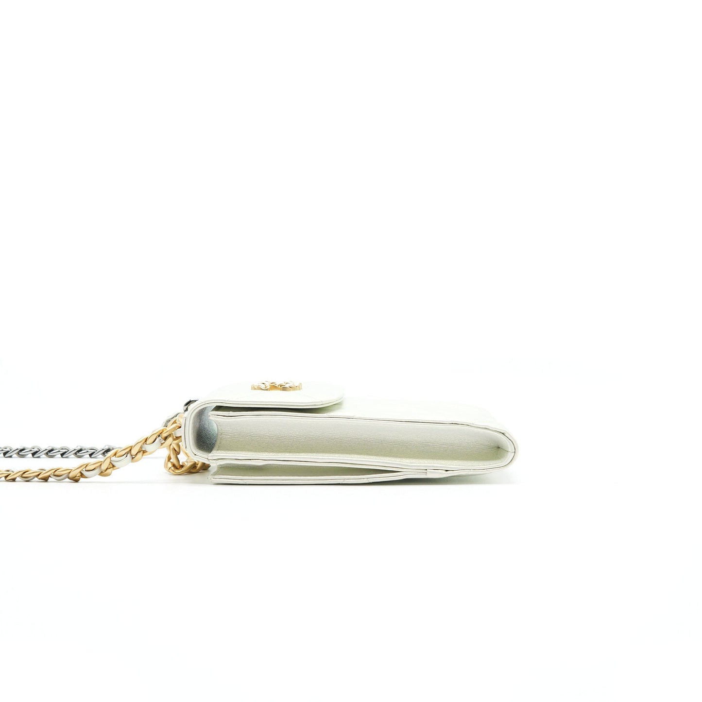 Chanel 19 Phone iridescent White Handbag