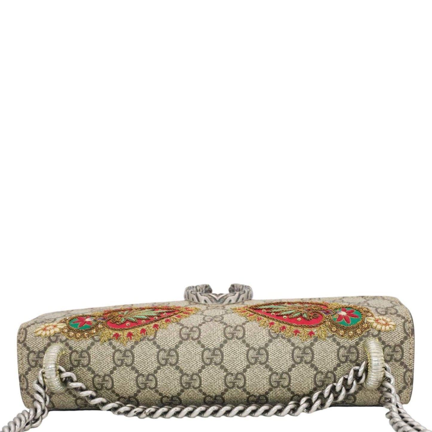Gucci Dionysus Supreme Elephant Embroidered Shoulder Bag Beige