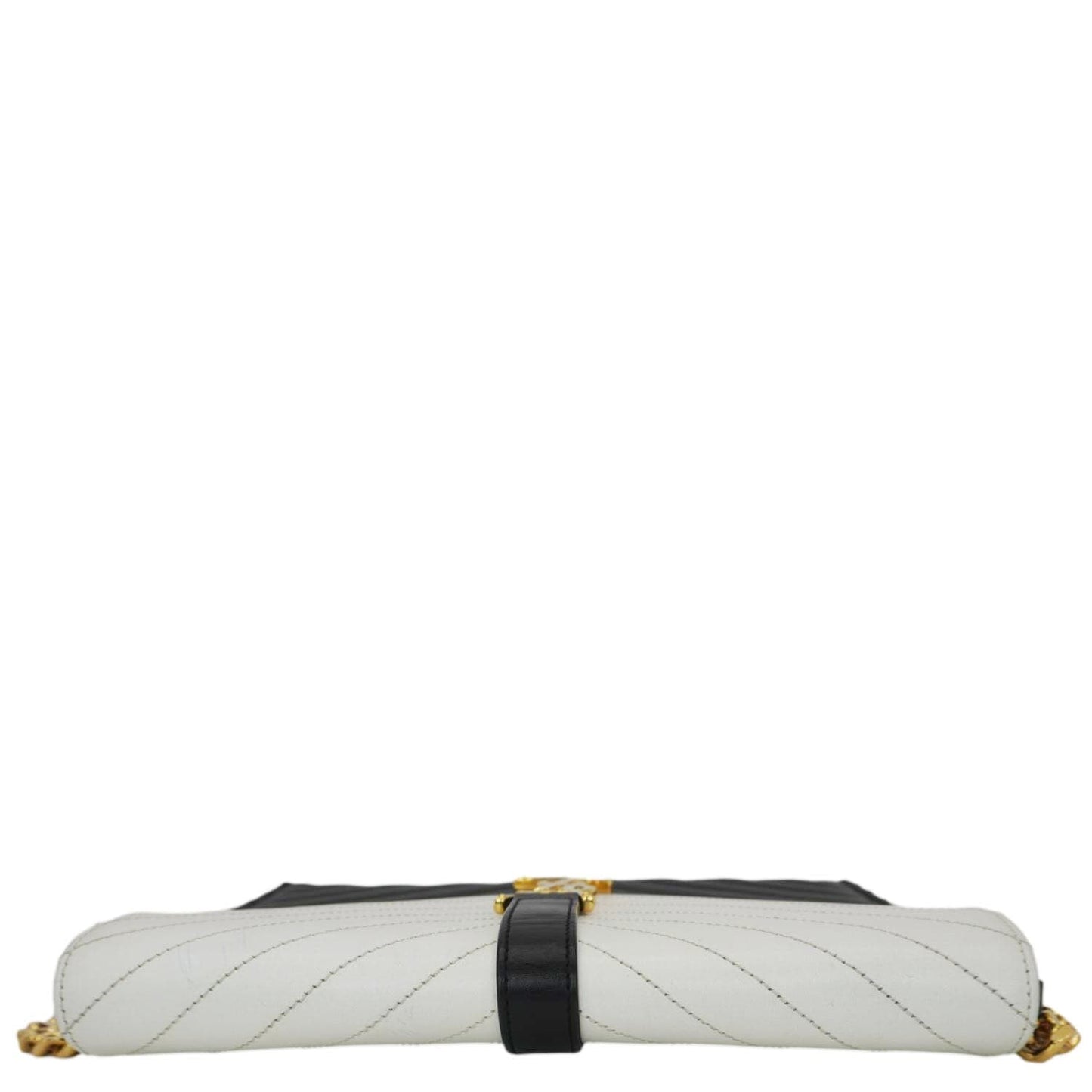 YSL Saint Laurent Yves Envelope Shoulder Bag Bicolor Leather Chain