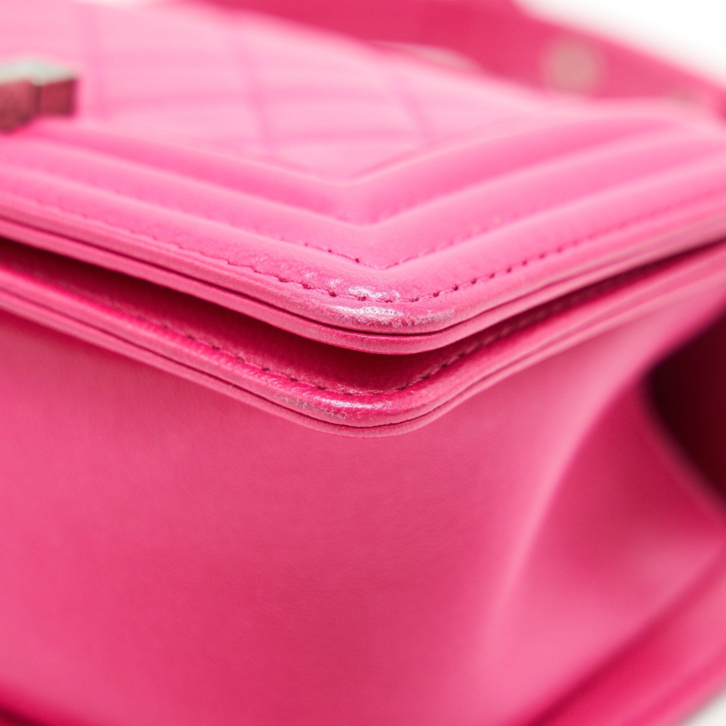 Chanel BOY LAMBSKIN HARDWARE Pink Small Handbag