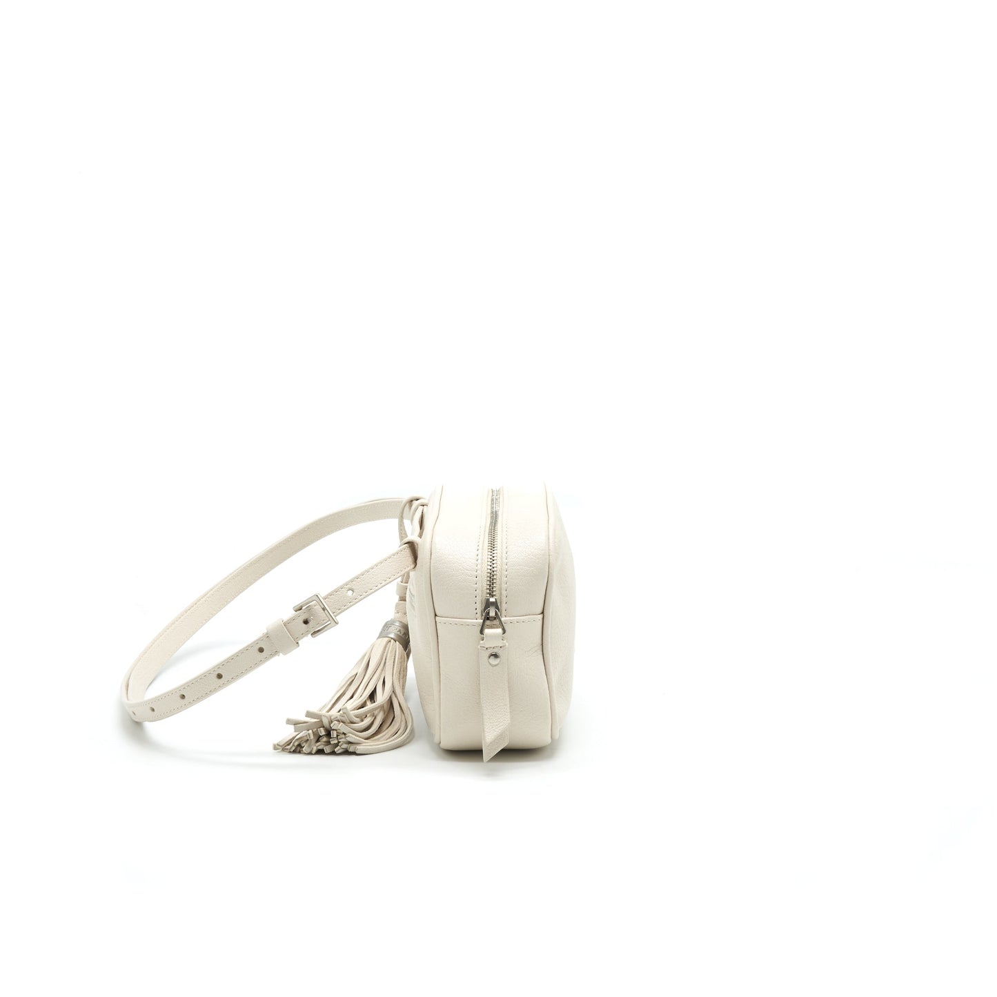 YSL Saint Laurent Belt Camera Purse White