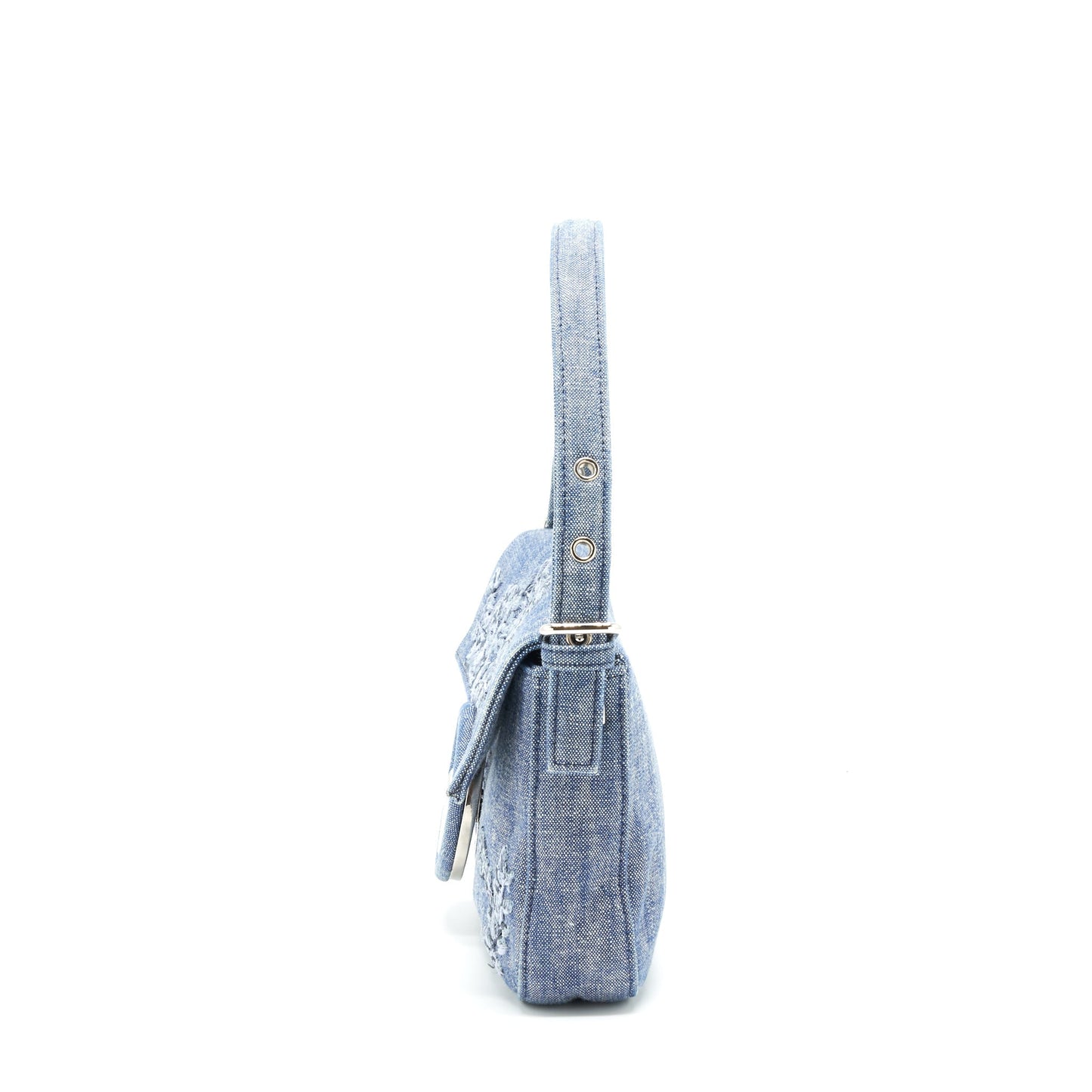 Fendi Limited Edition Baguette Handbag Denim Shoulder Bag