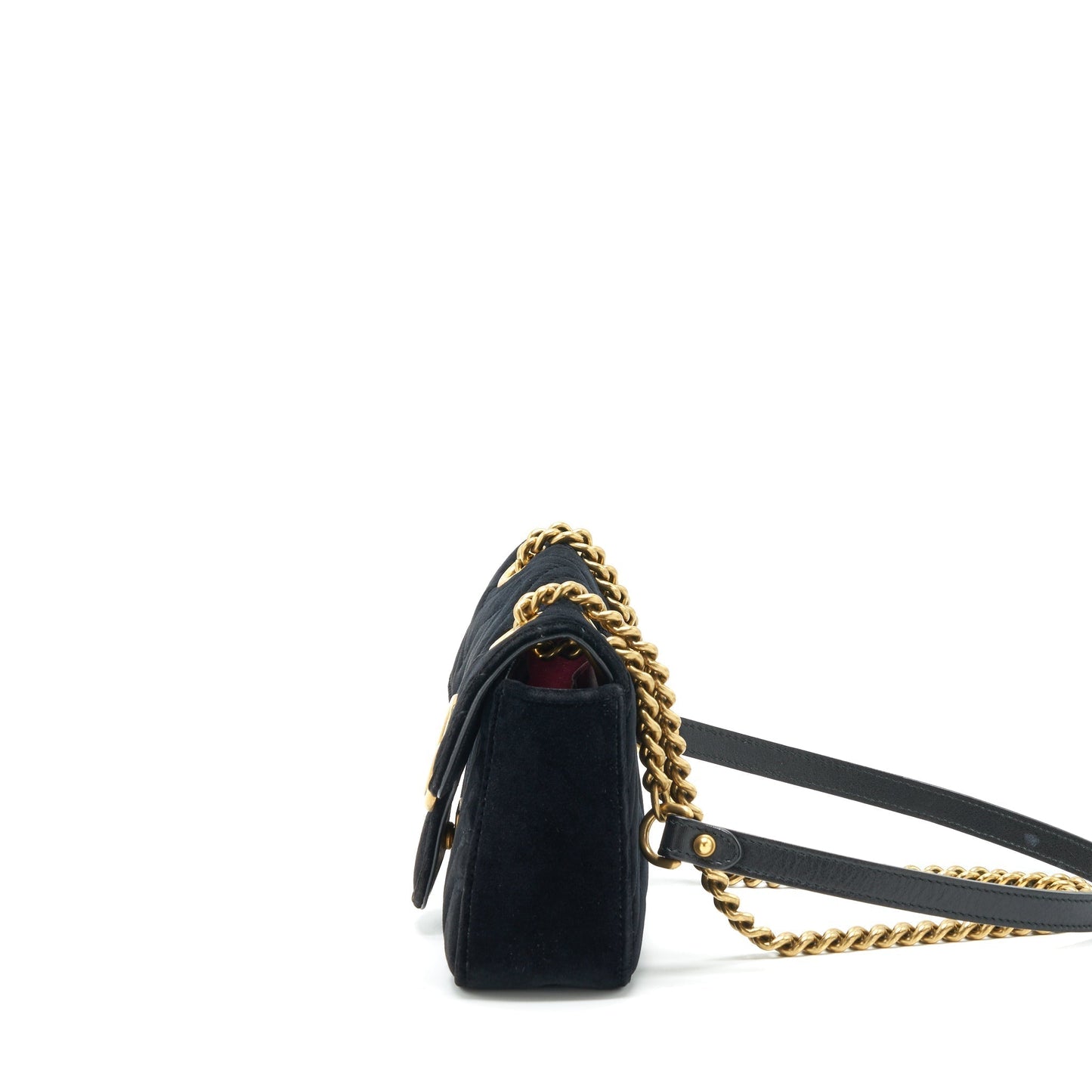 Gucci Marmont Velvet Handbag Black Mini Travel Bag
