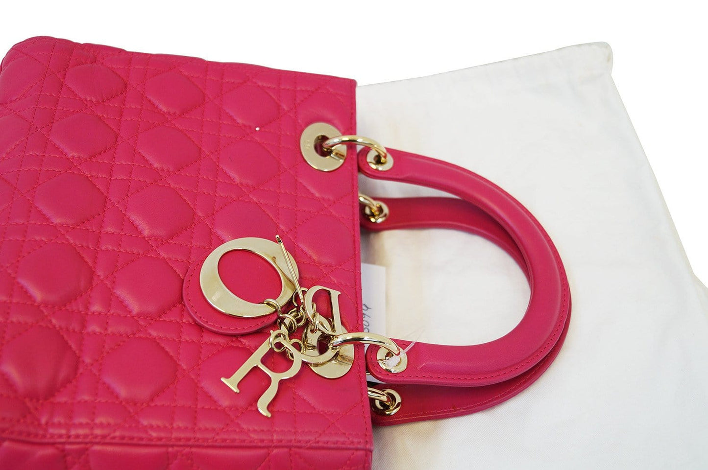 Dior Bag Cannage Lady Bag Lambskin Pink Satchel Bag