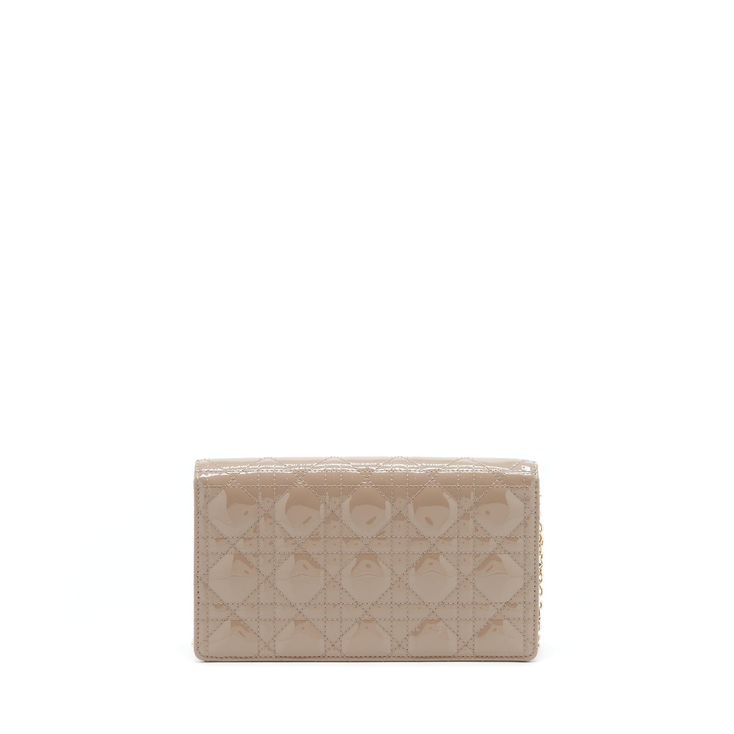 Dior Lady Pouch Patent Calfskin Warm Taupe Handbag Travel Bag