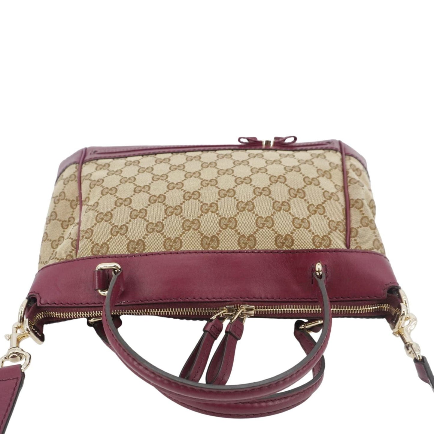 Gucci Mayfair Tote Crossbody Bag Maroon Canvas
