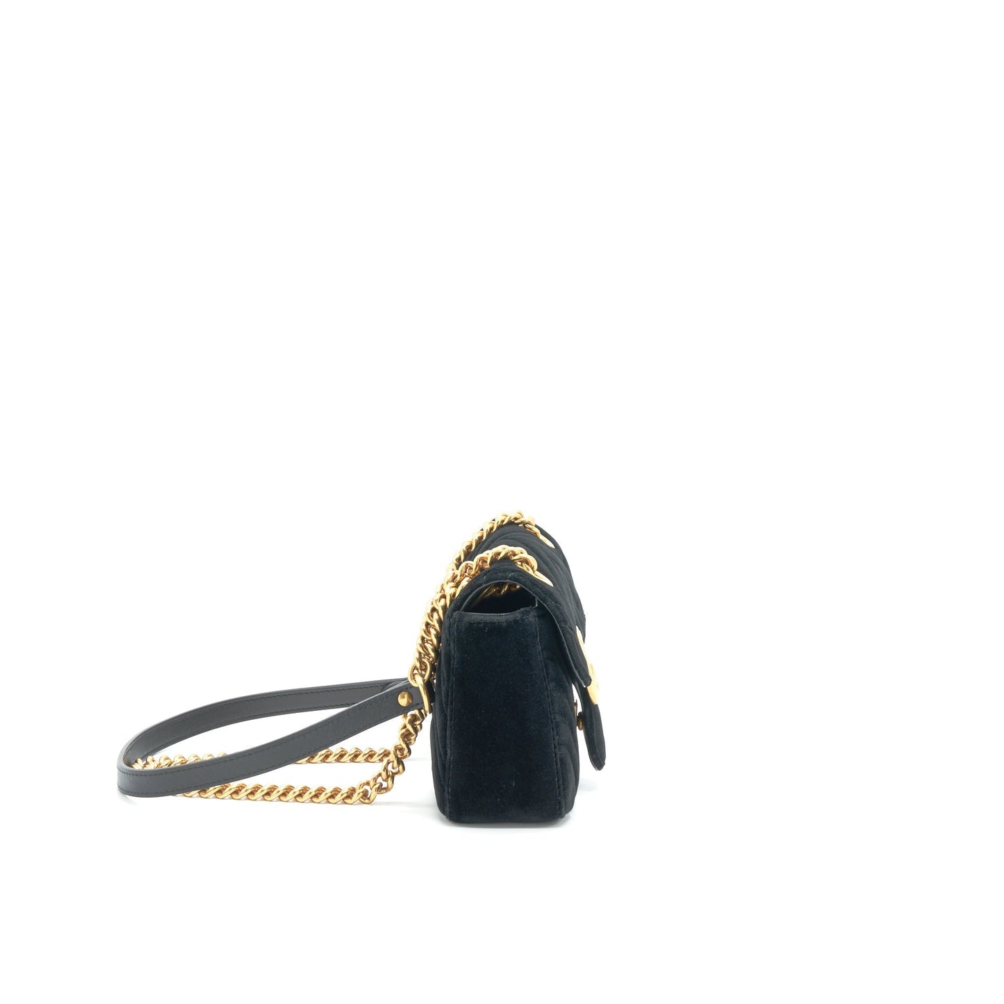 Gucci Velvet Marmont Bag Black Mini Travel Bag