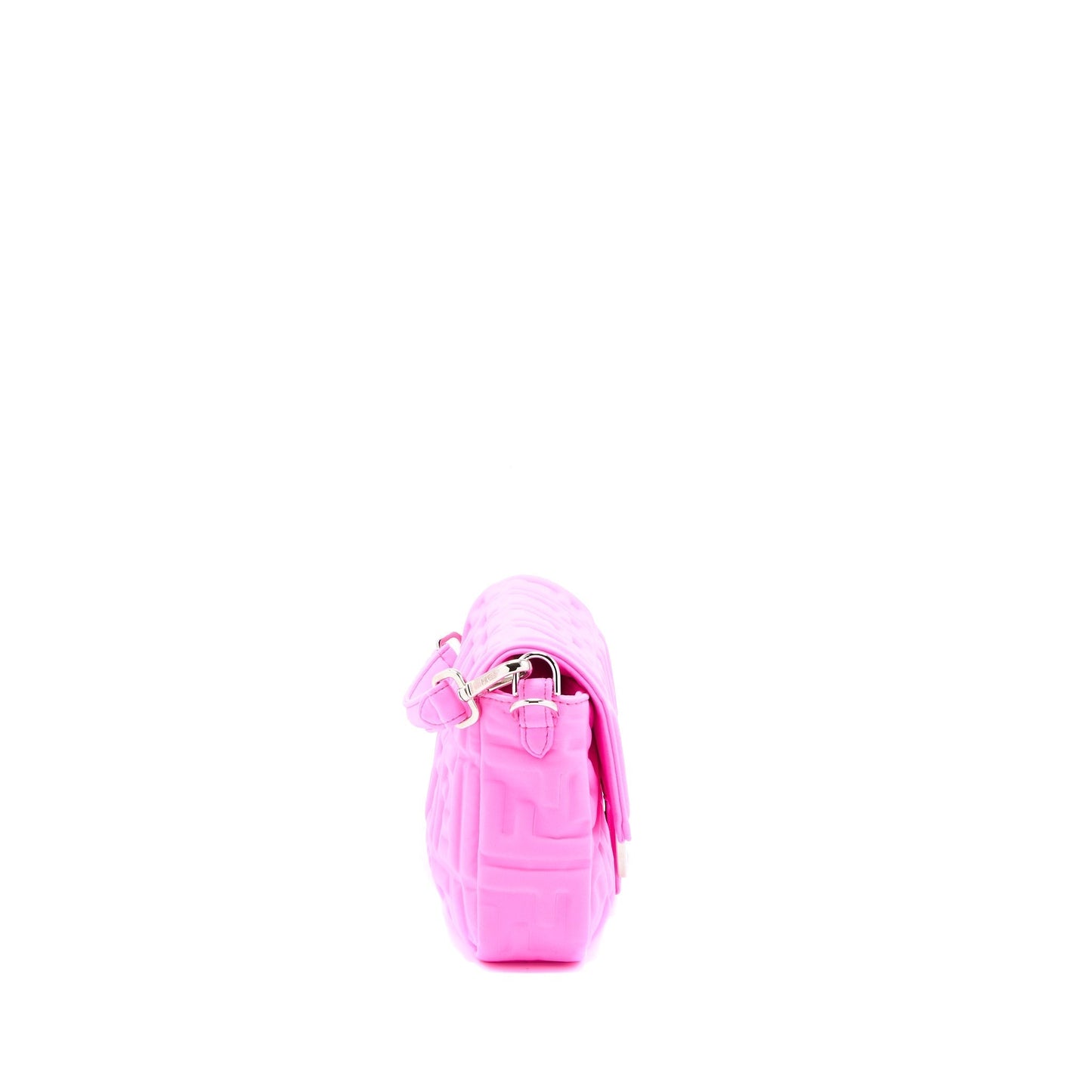 Fendi Baguette Purse Lycra Bright Pink Embossed Shoulder Bag