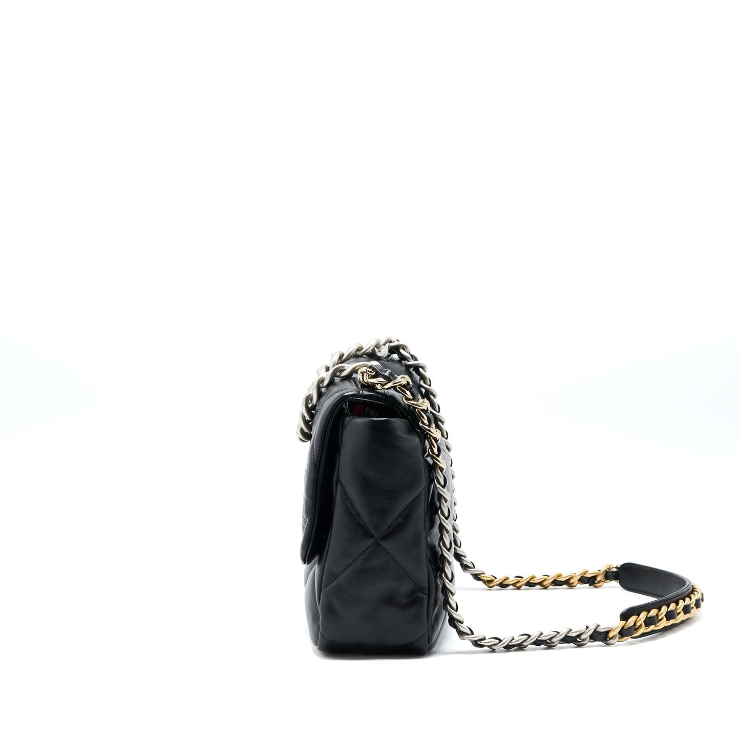 Chanel 19 Goatskin Hardware Microchip Multicolour Black Handbag