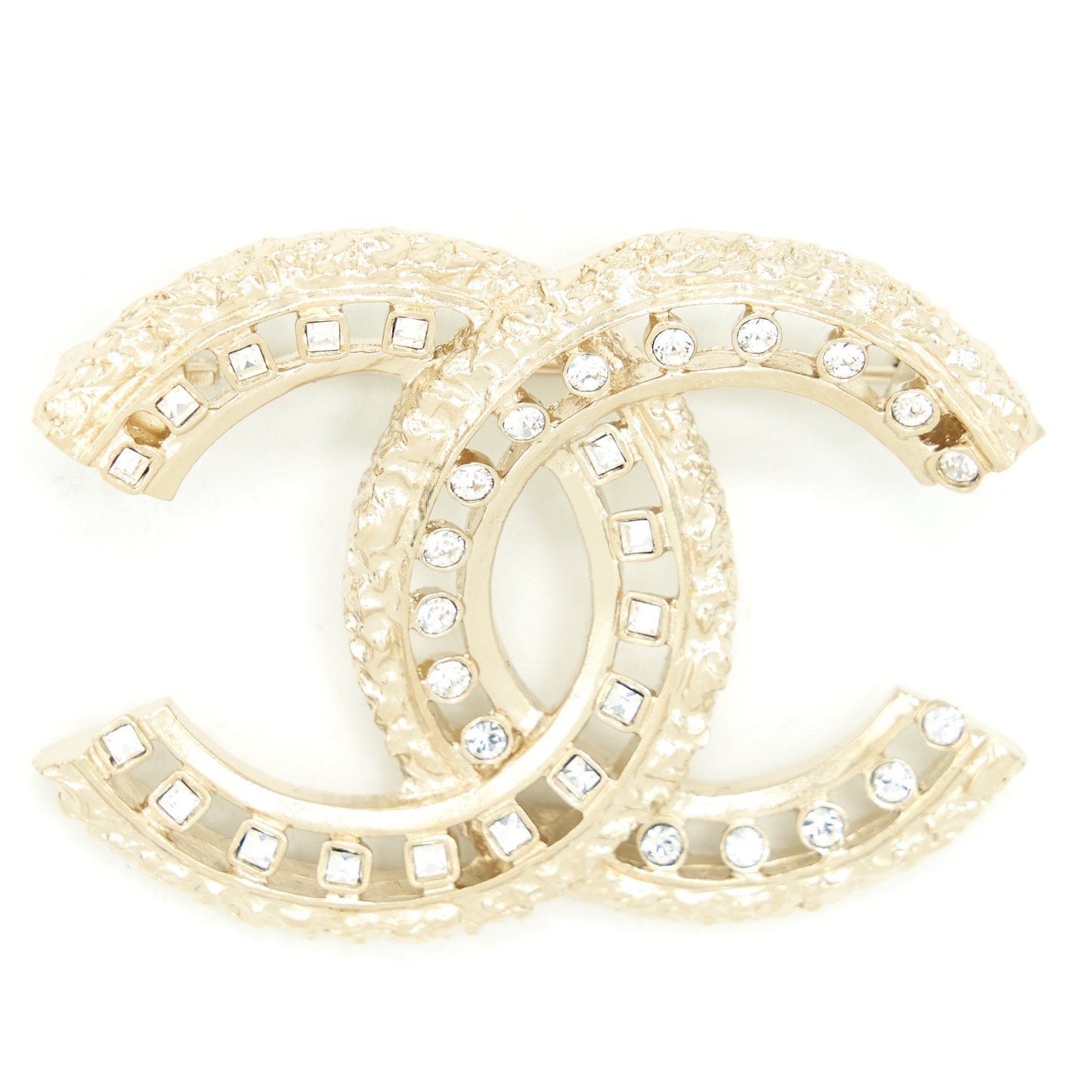 Chanel 22P CC Brooch Crystals Tone Gold Handbag
