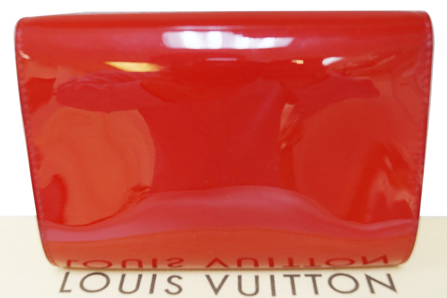 Louis Patent Louise Clutch Shoulder Crossbody Bag Leather Red