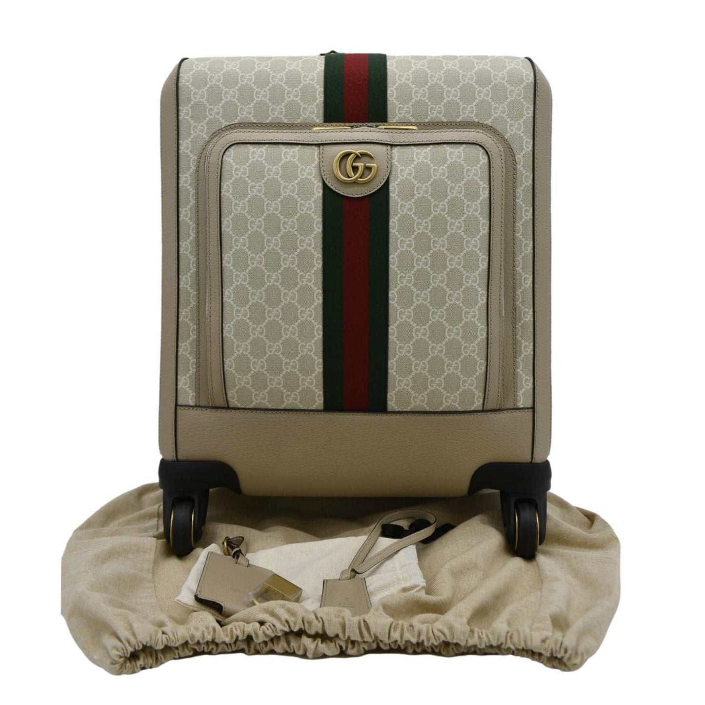 Gucci Savoy Cabin Trolley Supreme Travel Bag Canvas Beige