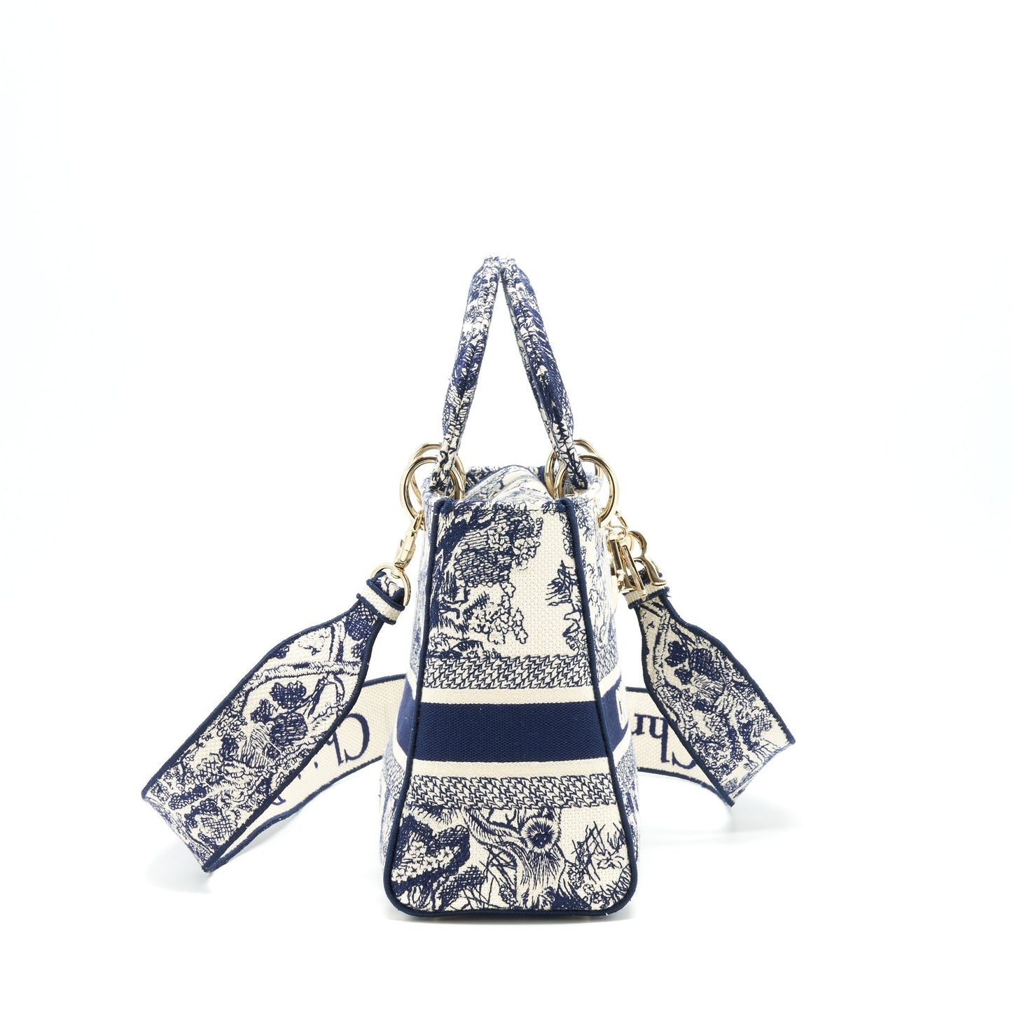 Dior Lady D Lite Purse Navy Handbag Medium Travel Bag