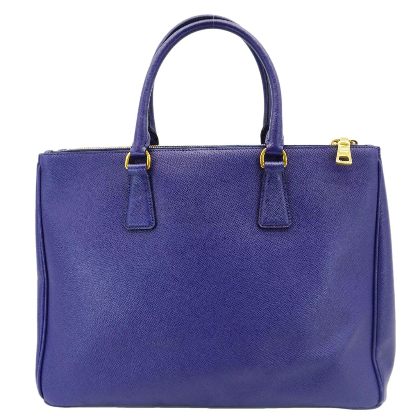 Galleria Double Zip Saffiano Lux Tote Bag Leather Blue