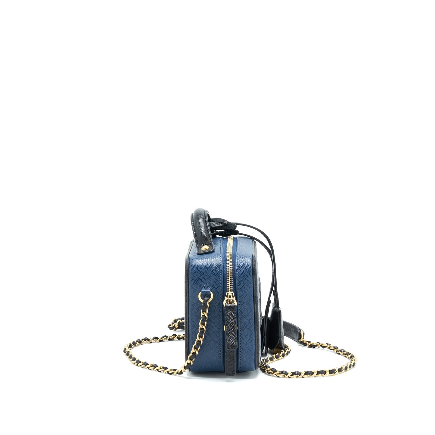 Chanel Filigree Vanity Camera Caiver Navy GHW Black Small Crossbody Bag