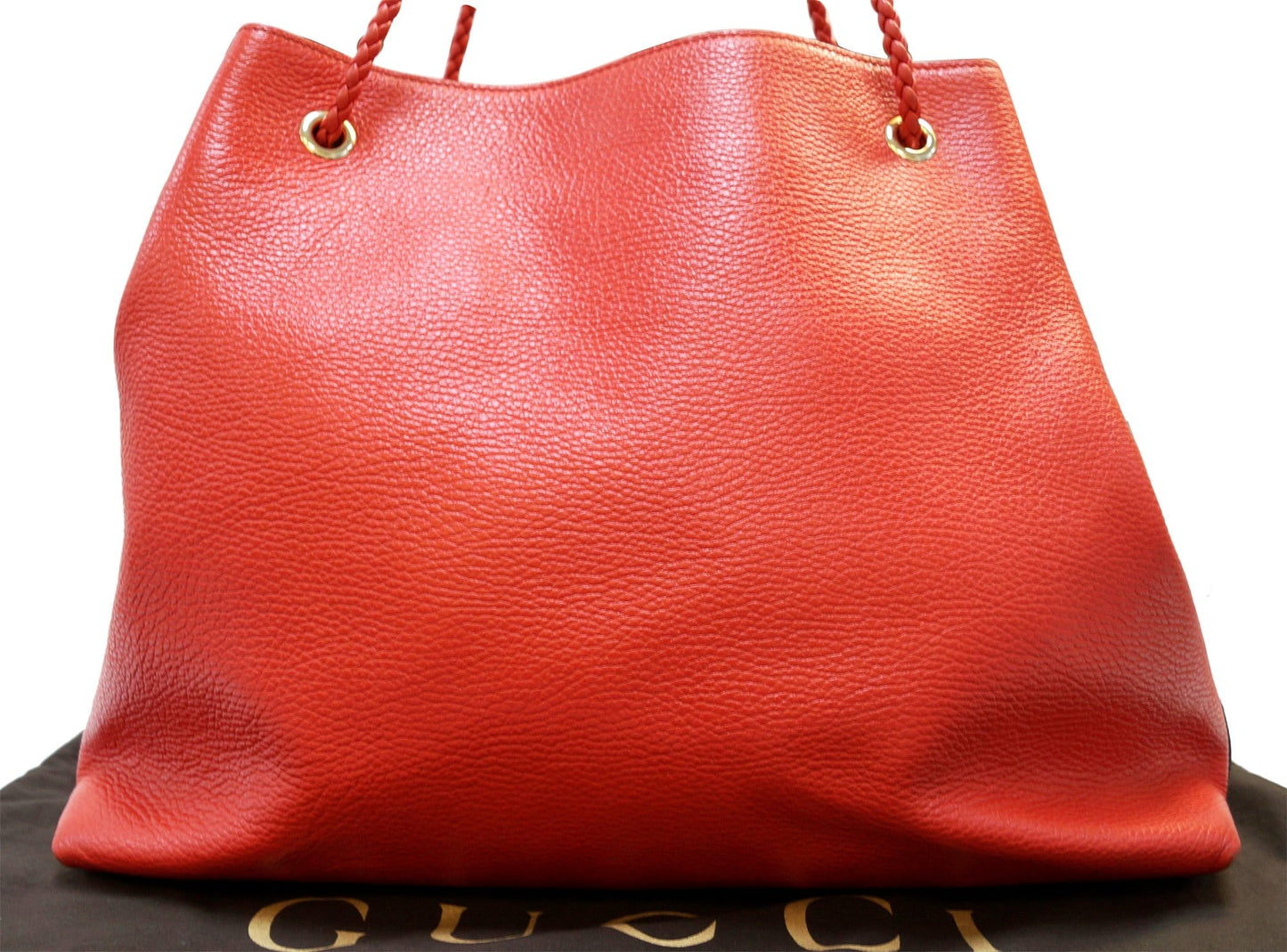 Gucci Braided Handle Gifford Tote Bag Red Large