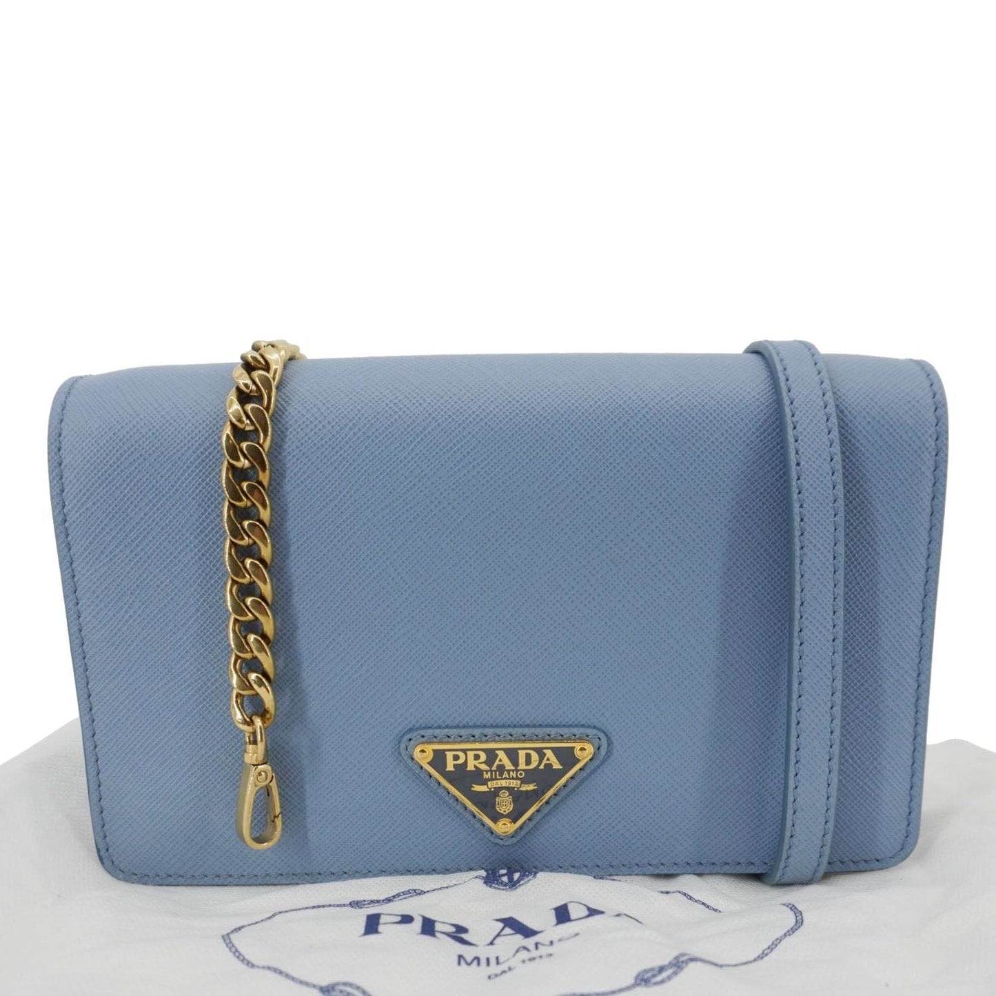 Bandoliera Saffiano Crossbody Bag Leather Blue