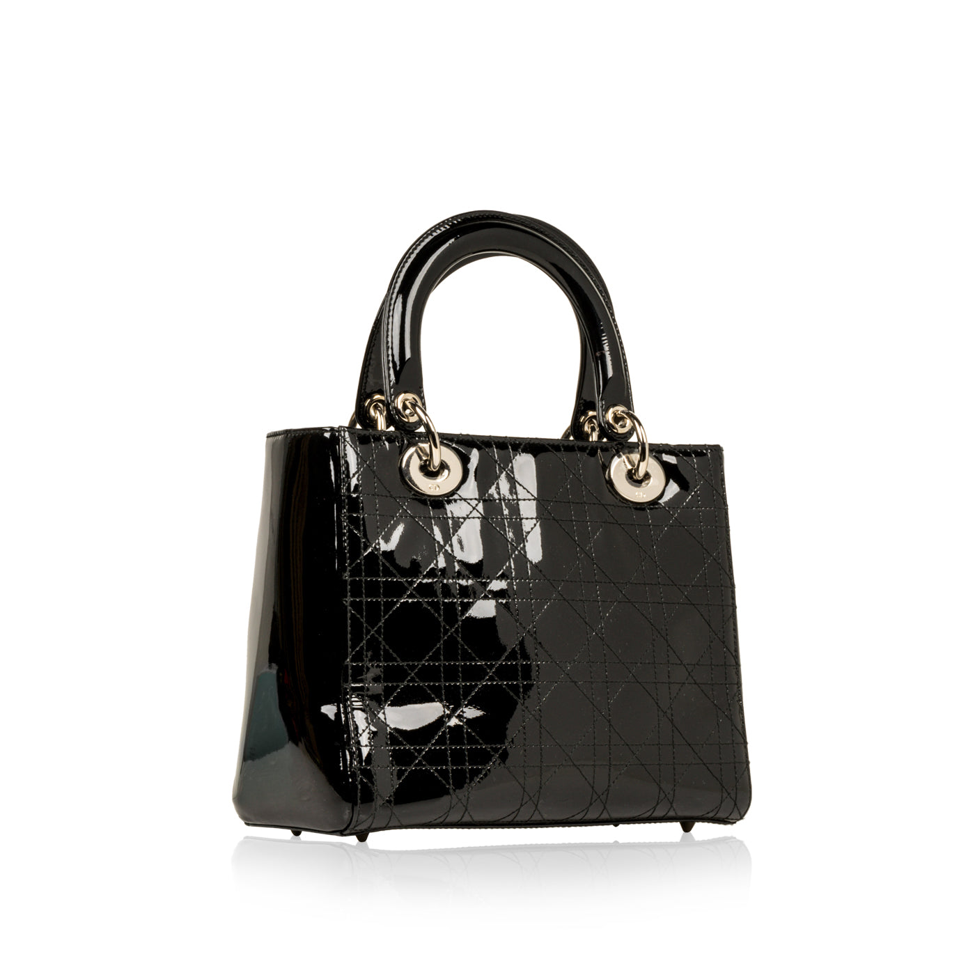 Dior Christian Lady Tote Bag Patent Medium