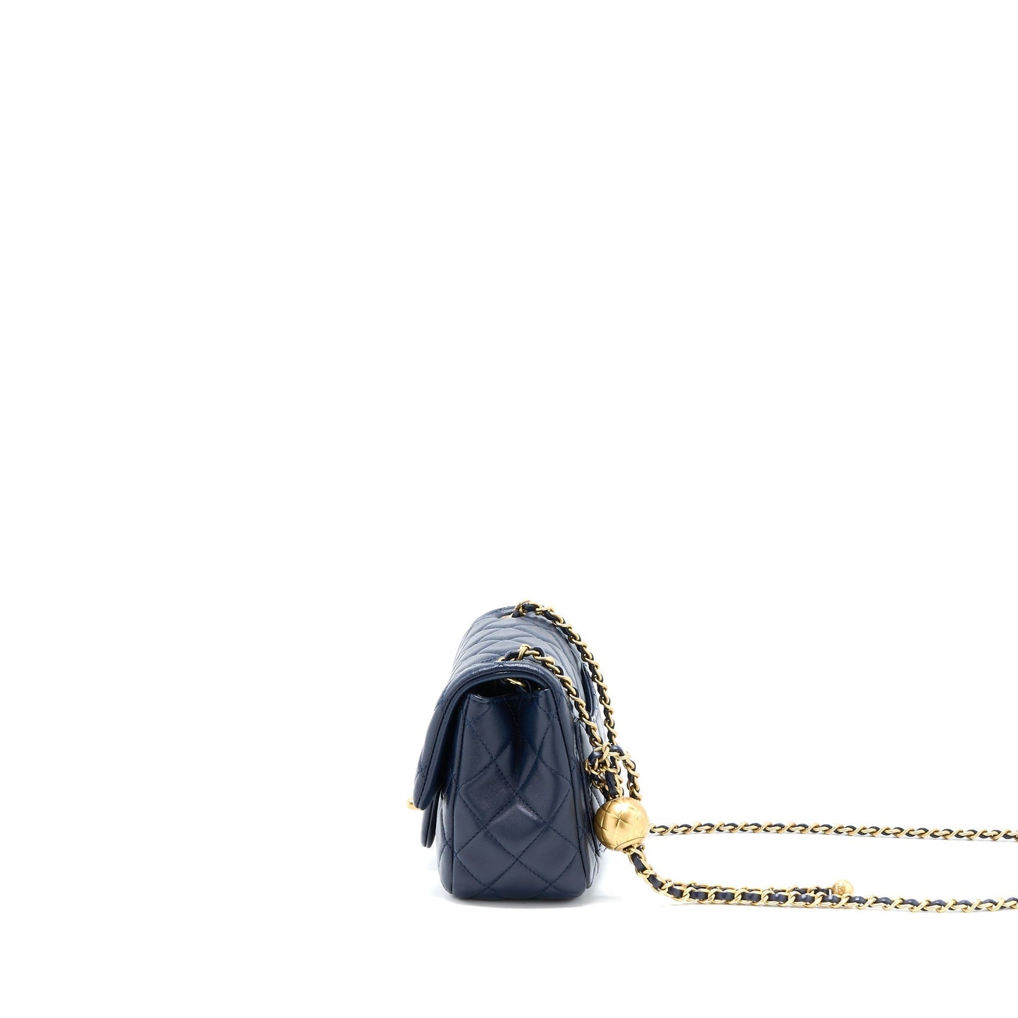Chanel Pearl Crush Square Lambskin Navy Brushed Mini Bag
