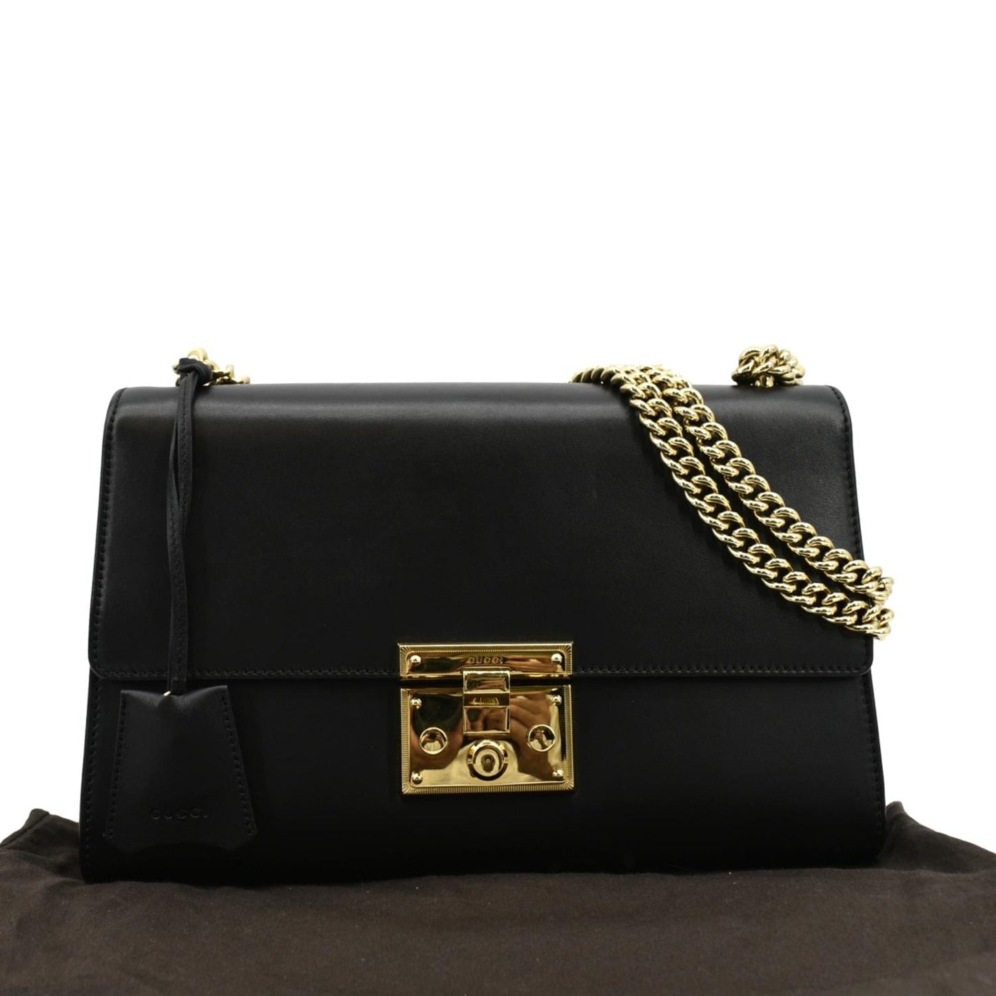 Gucci Padlock Shoulder Bag Leather Black