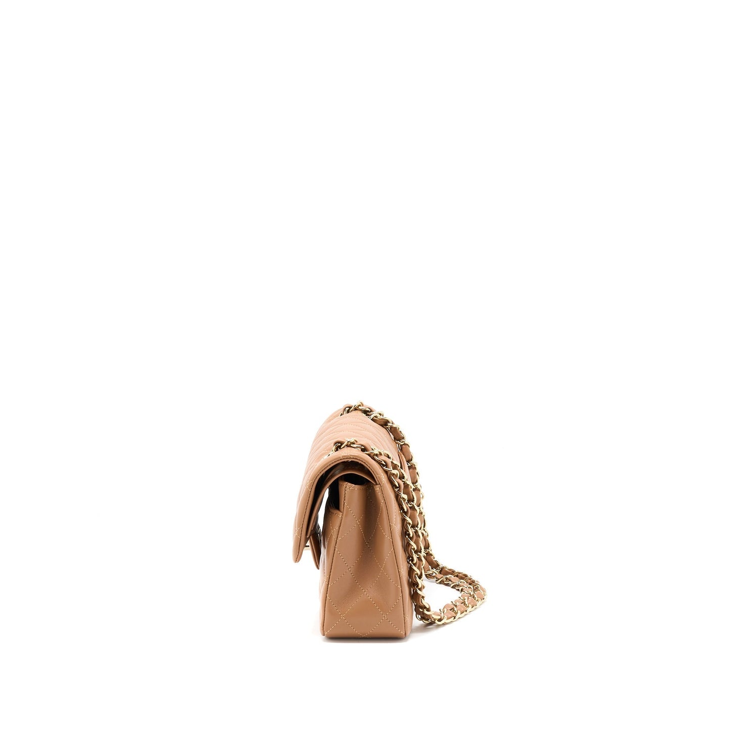 Chanel 22S Classic Flap Lambskin Caramel LGHW Small Shoulder Bag