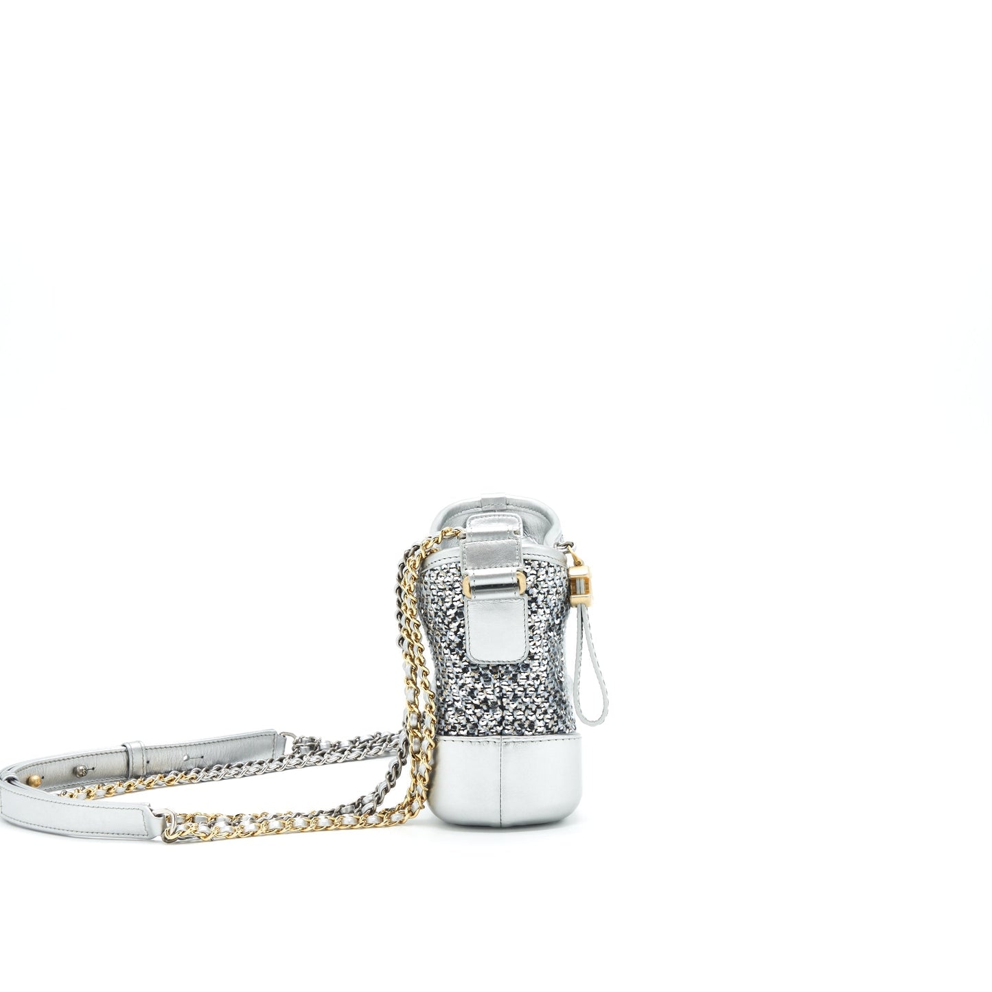 Chanel tweed gabrielle Hobo Grey Small Shoulder Bag Bag Grey
