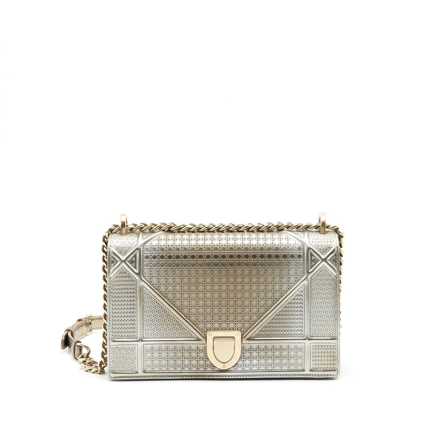 Dior ama Metallic Light With Handbag Gold Medium Travel Bag