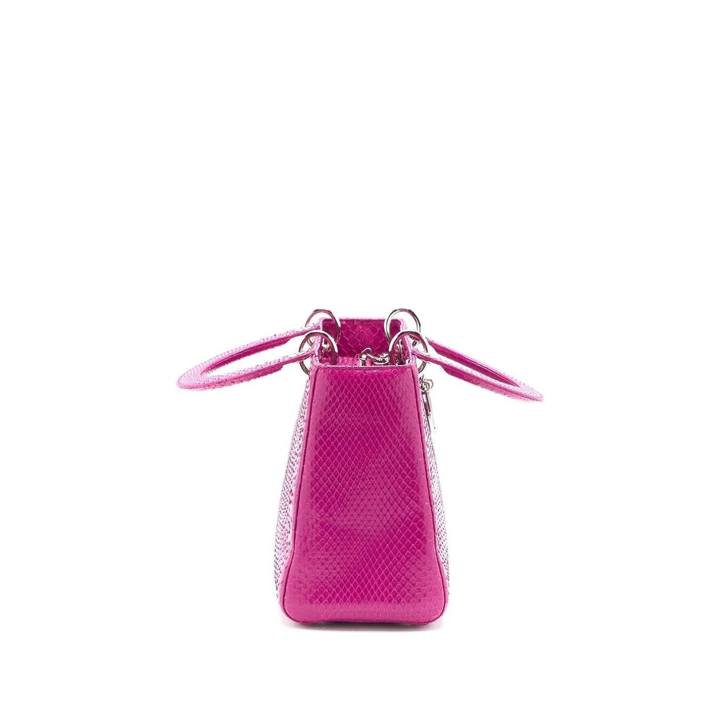 Dior Lady Python Handbag Pink Medium Travel Bag