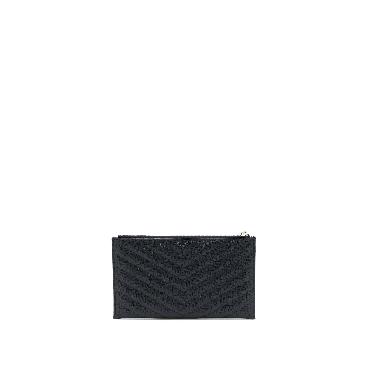 YSL Saint Laurent Saint Laurent Cassandra Zipped Pouch Grained Calfskin Matelasse Black Travel Bag