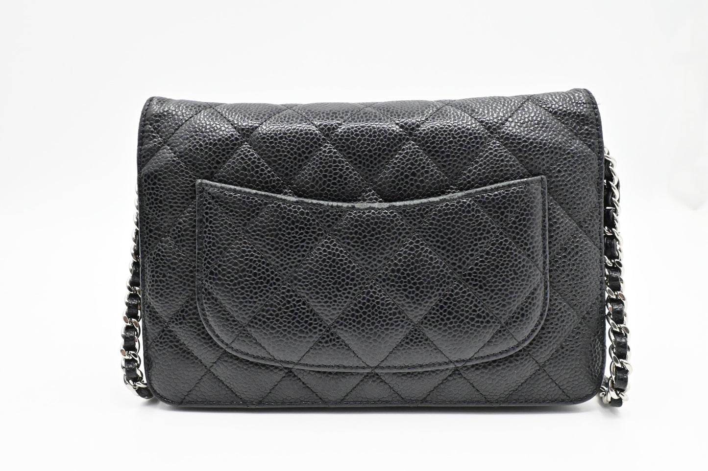Chanel on Mattelassà © Caviar Black Leather Wallet Case Caviar Leather