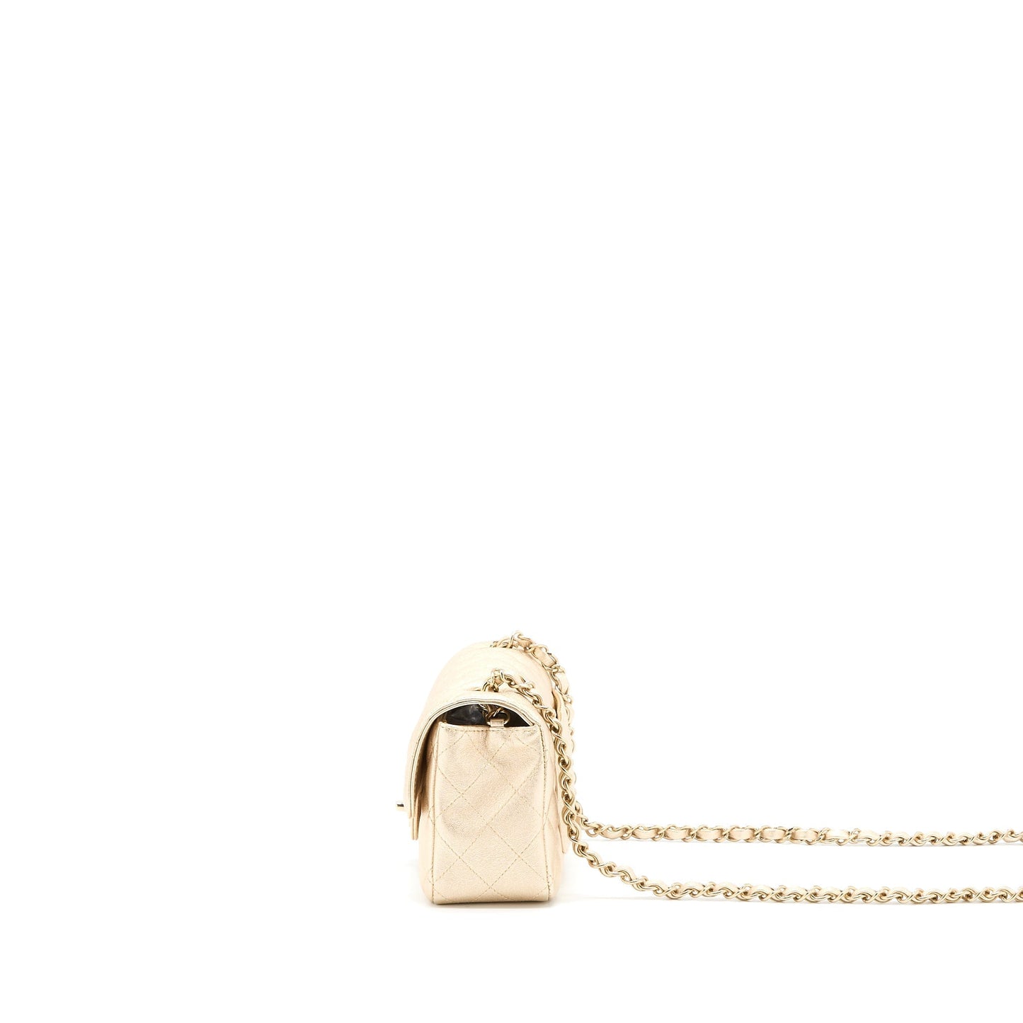 Chanel 21P Rectangular Flap Grained Lambskin LGHW Gold Shoulder Bag