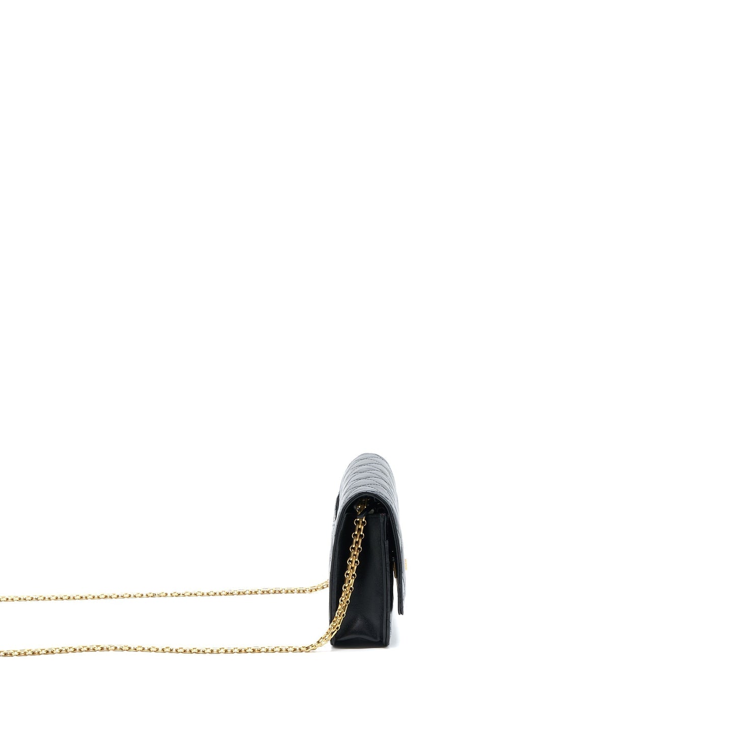 Chanel 2.55 Reissue on Aged Calfskin Brushed Black Wallet Case